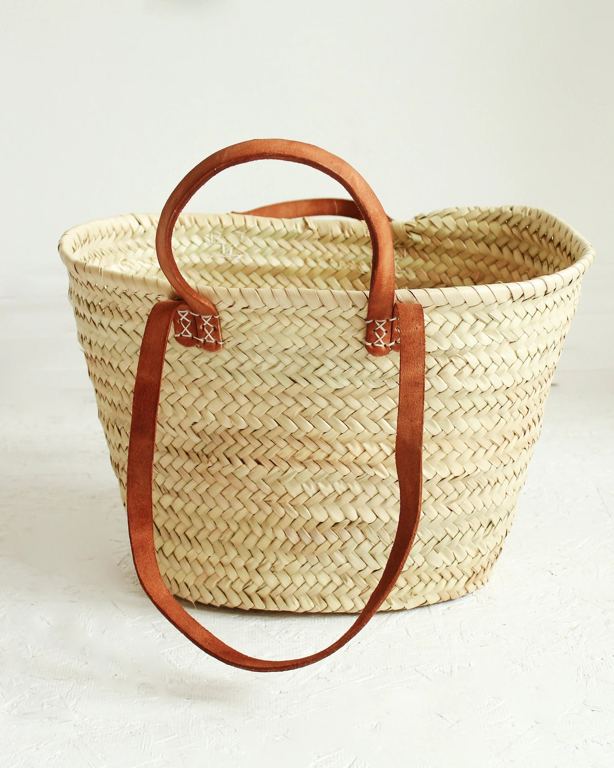 French Basket Tote Bag with Double Handles