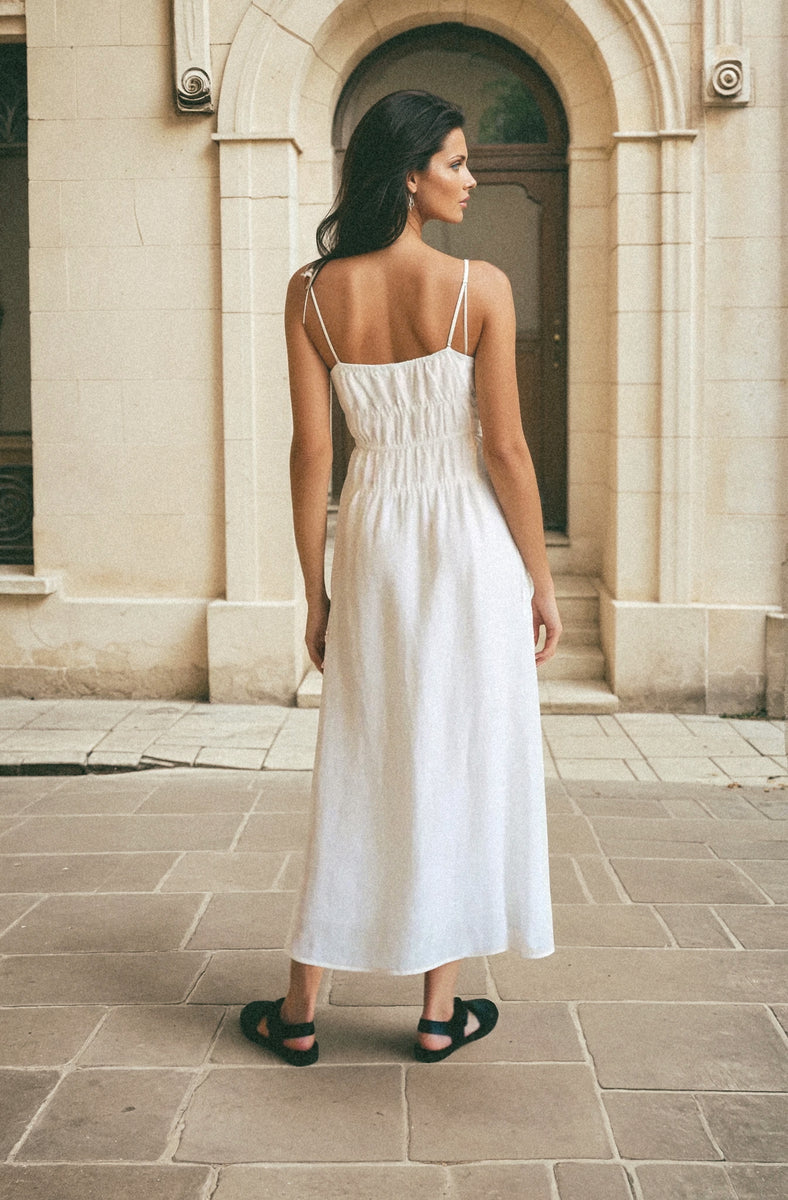 Ruched Bodycon Dress Nataly Ruched Maxi Dress American Threads Boutique White L Ruched Bodycon Dress Nataly Ruched Maxi Dress American Threads Boutique White L