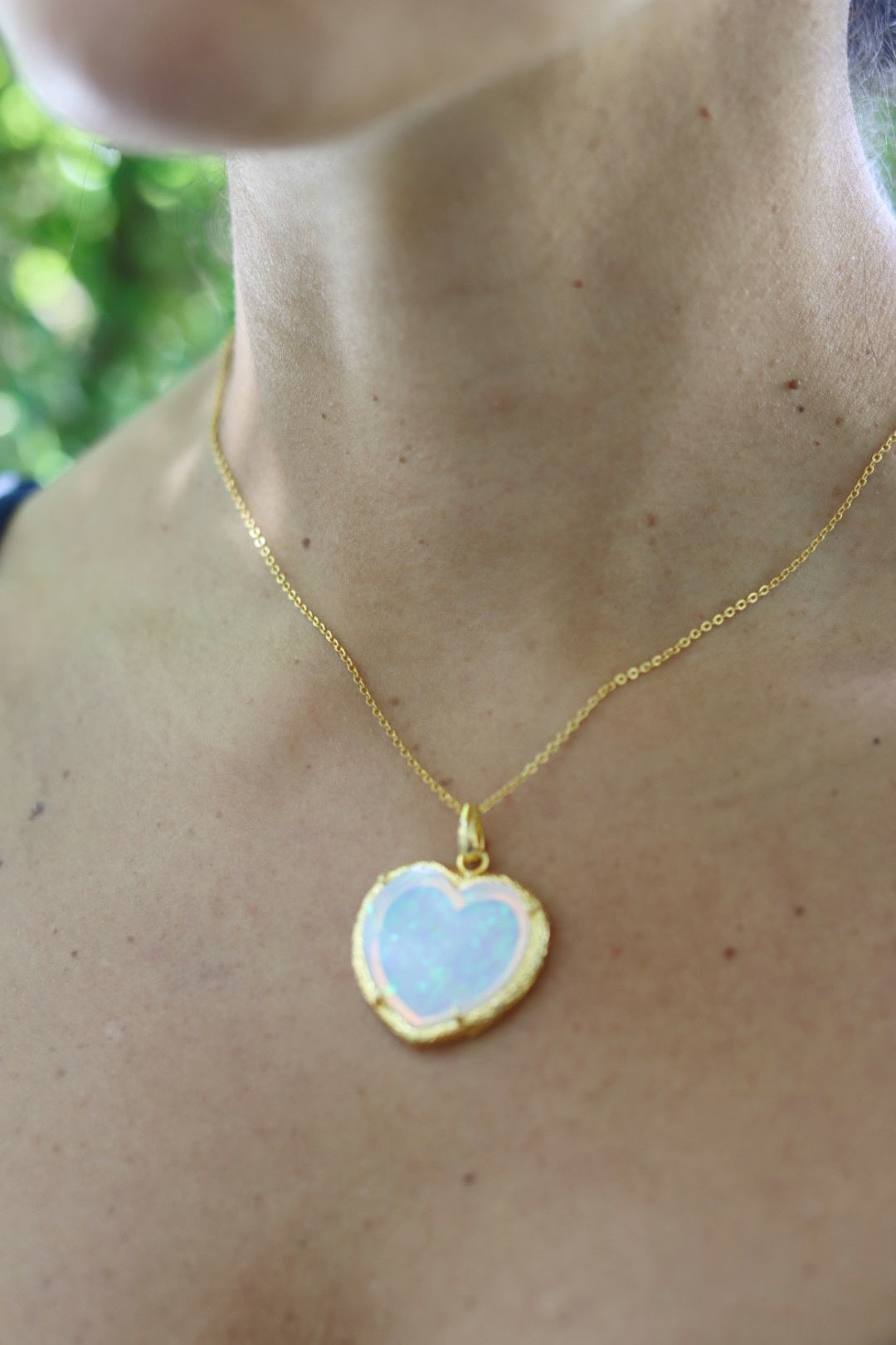 Finer Signed In Love Opal Necklace