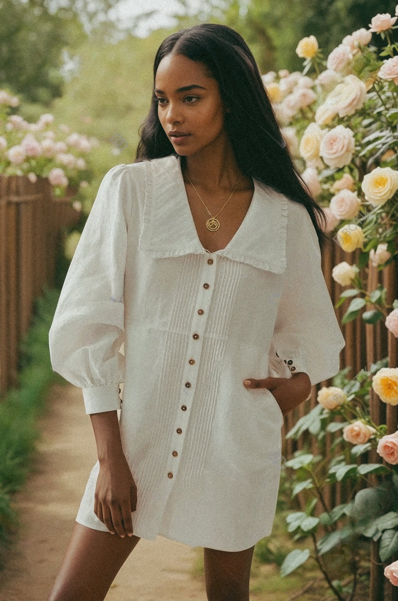 Lizzy White Linen Mini Dress – Carolina Benoit