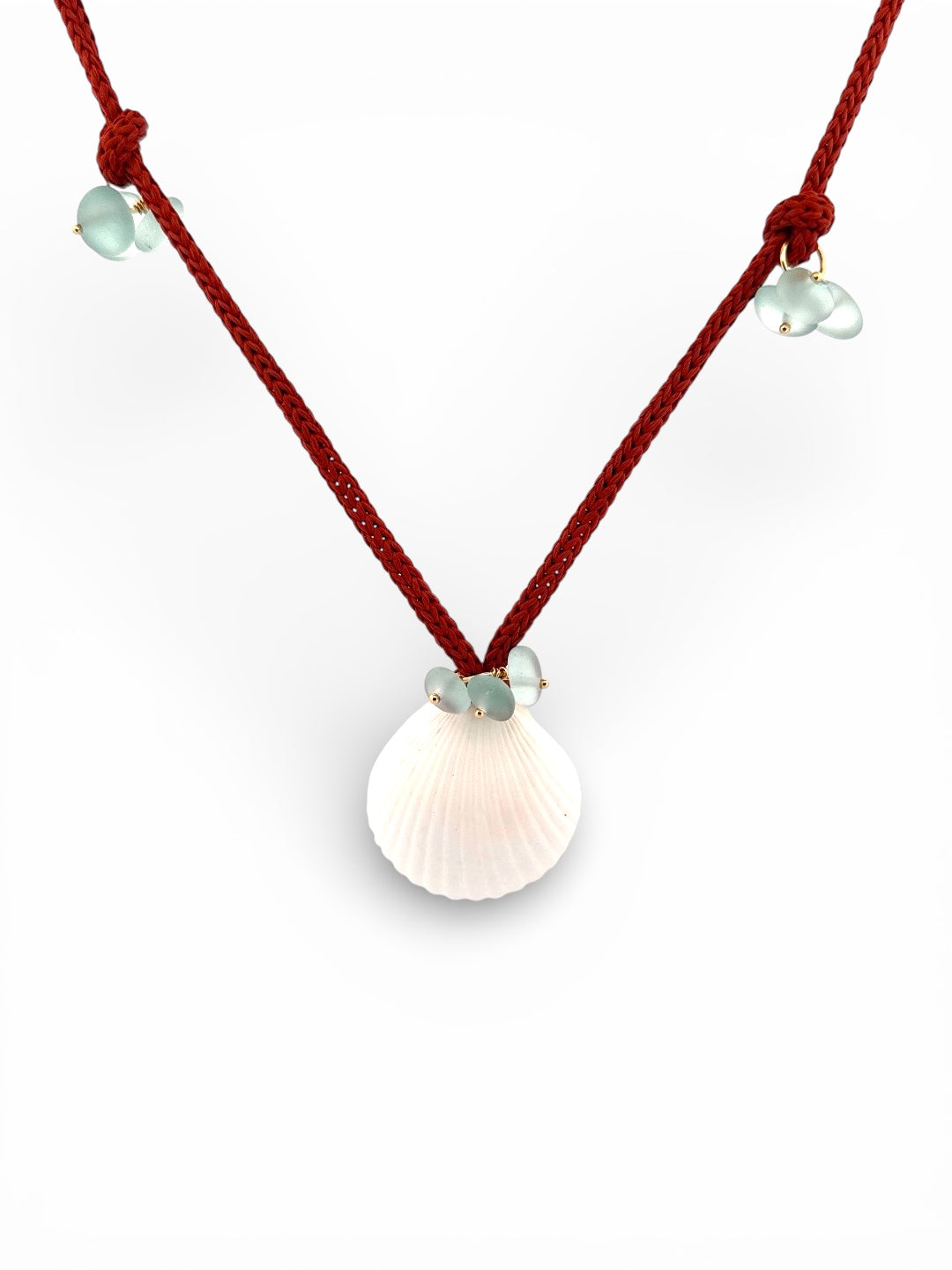 Cassis Cord Necklace With Seashells & Seaglass
