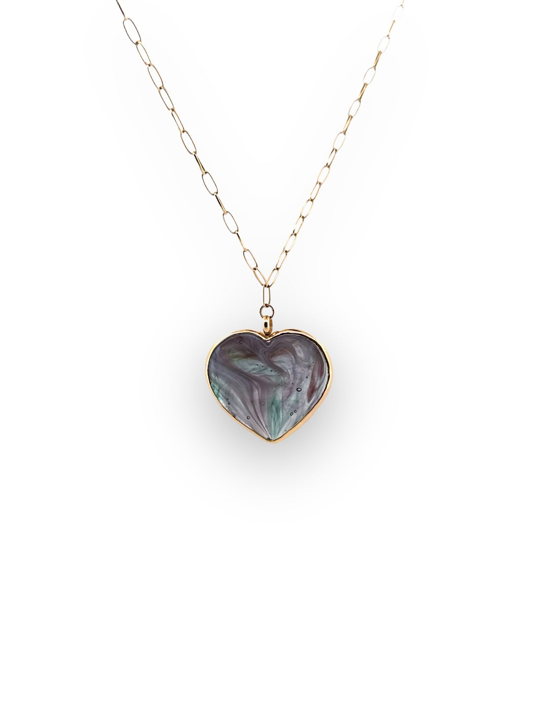 Signed In Love Gray Heart Necklace