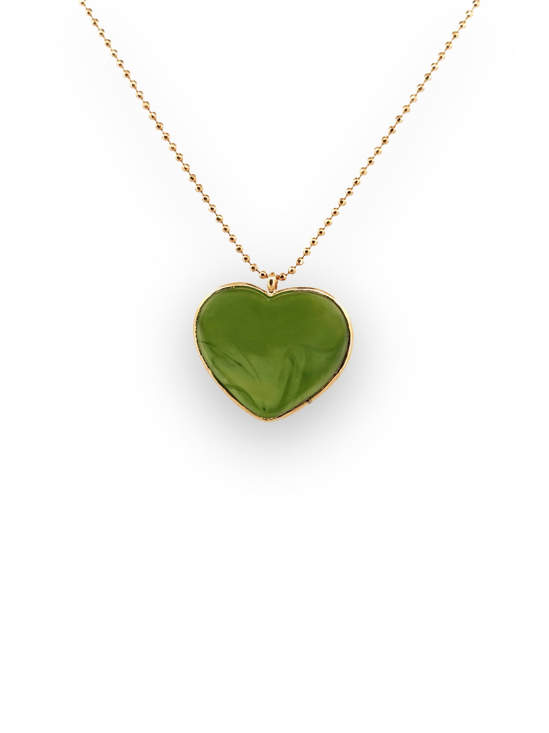 Signed In Love Green Jumbo Heart Necklace