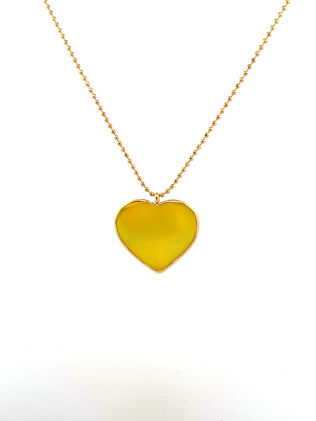Signed In Love Yellow Jumbo Heart Necklace
