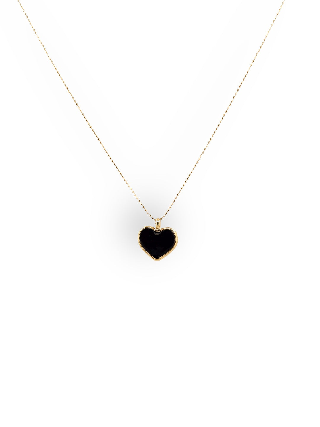Signed In Love Black Heart Necklace Tiny