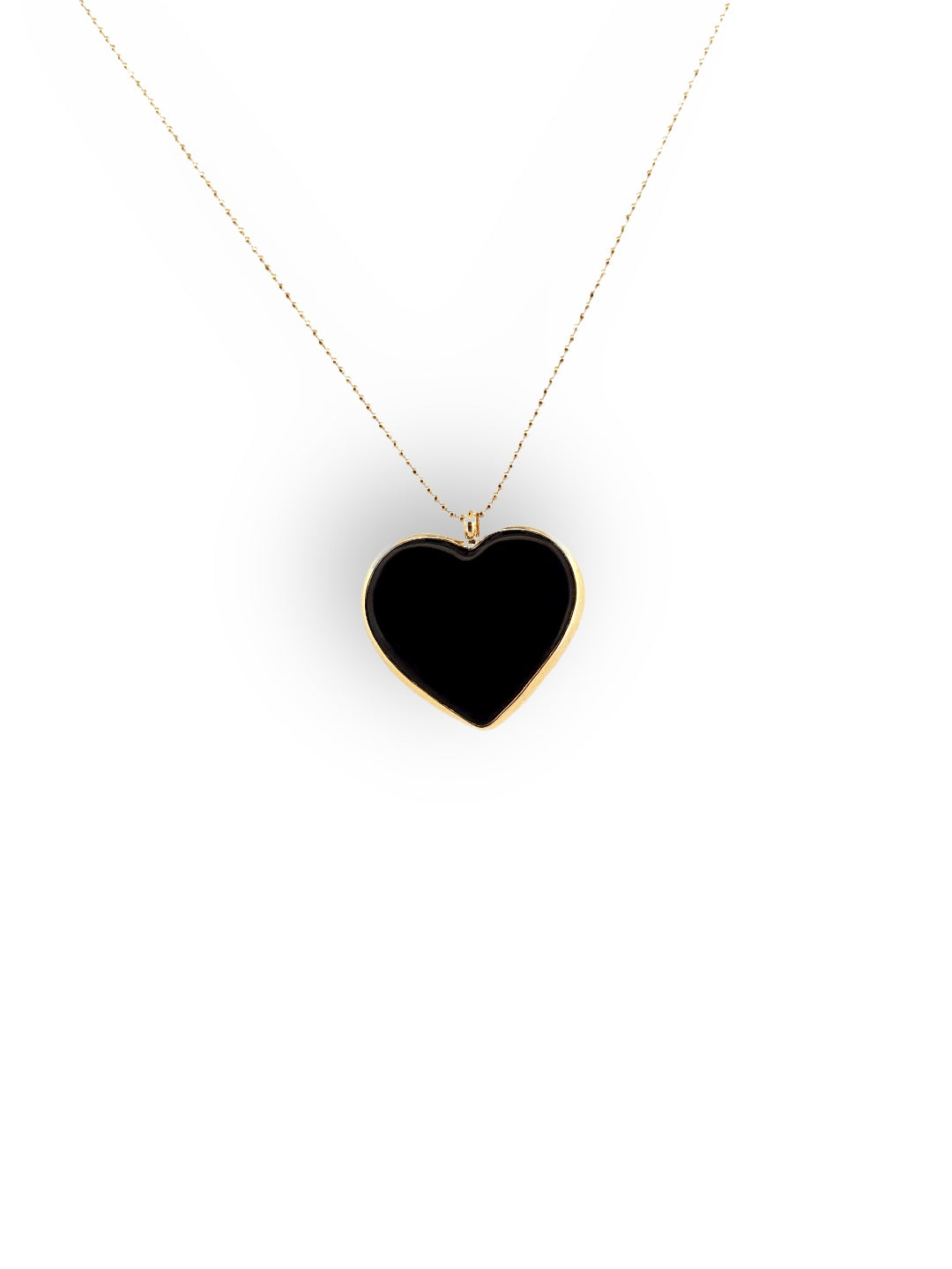 Signed In Love Black Heart Necklace Medium