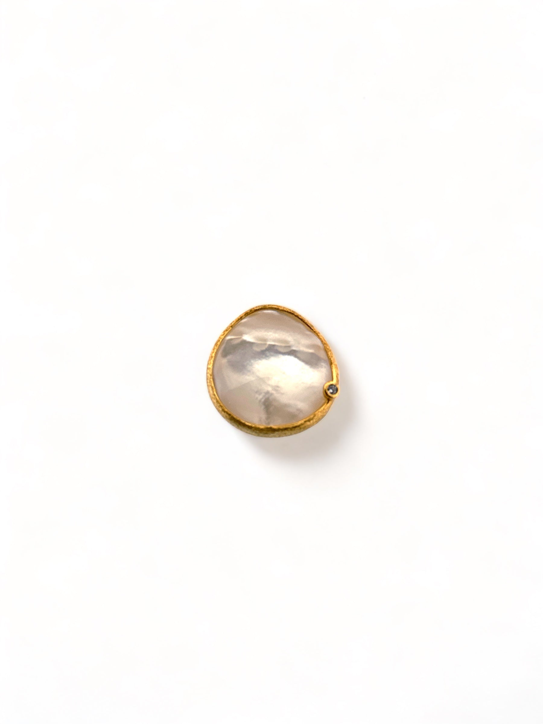 Teardrop Mother Of Pearl And Diamond Statement Ring