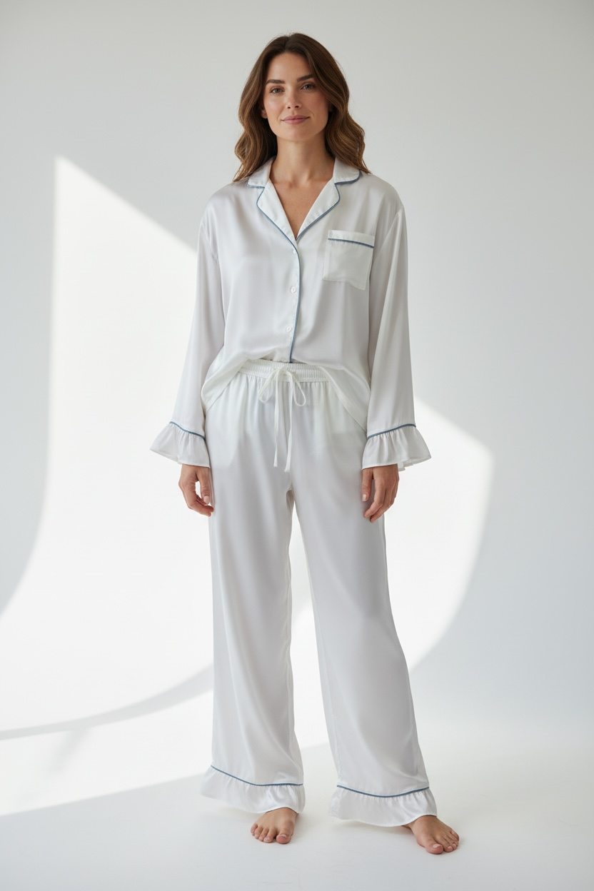 Something Blue Bridal Silk Luxury Pajama Set