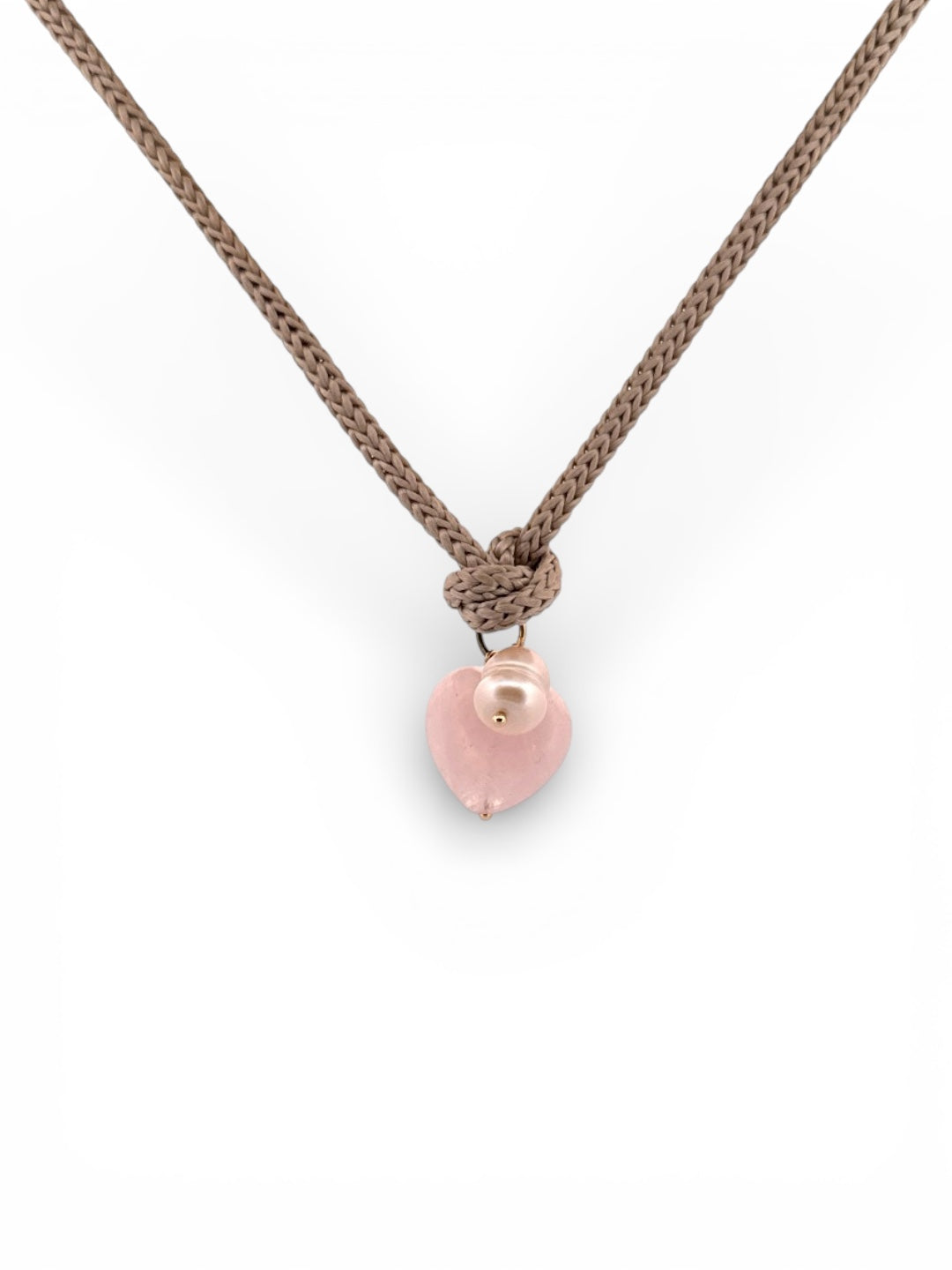 Crystal Heart Aura Cord Necklace