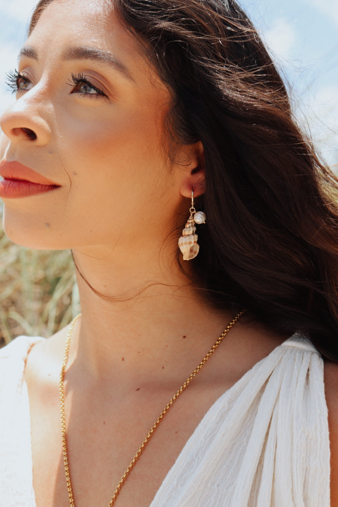 Shell Earrings With Pearl