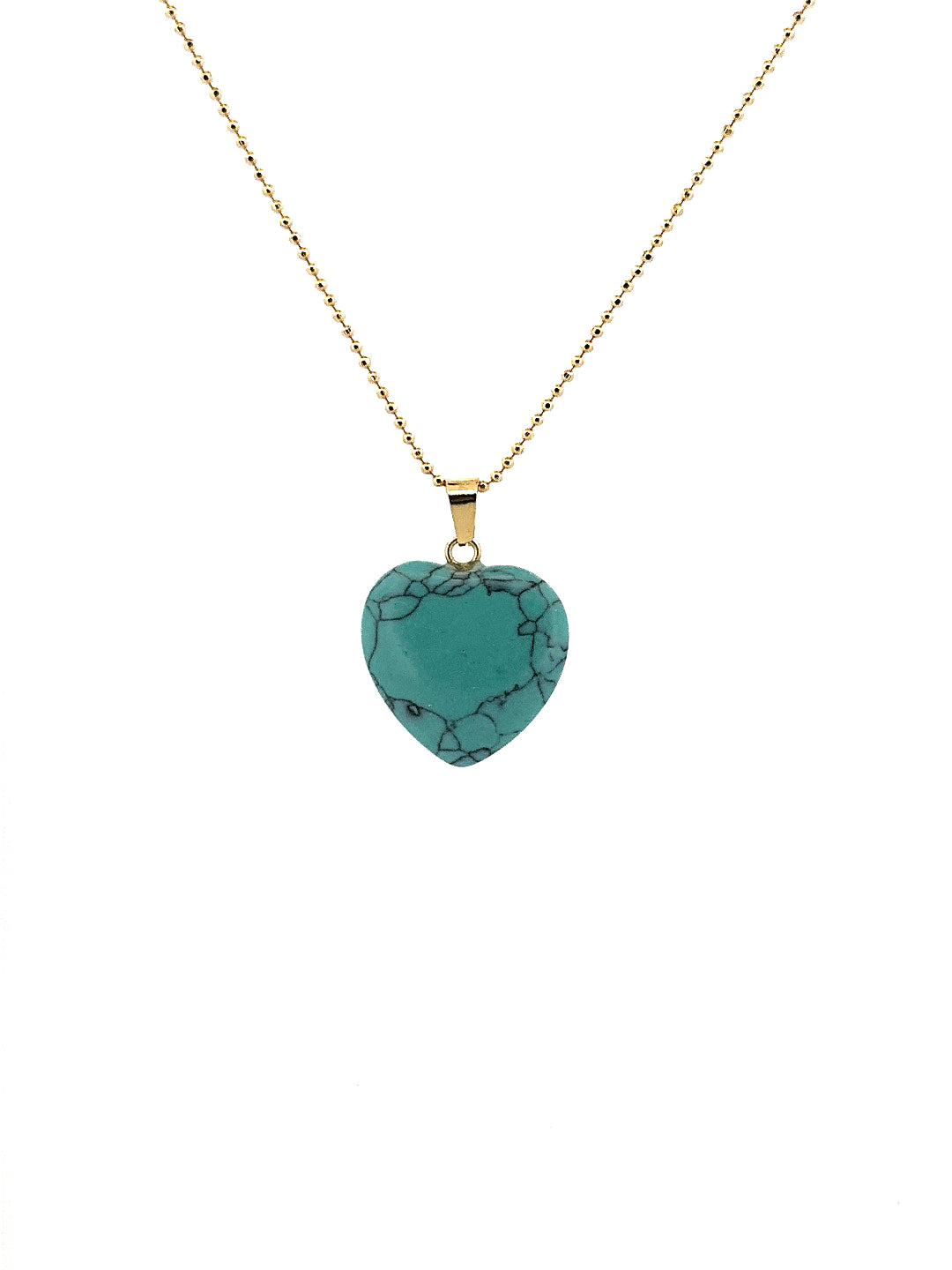 Aura Heart Turquoise Stone Necklace