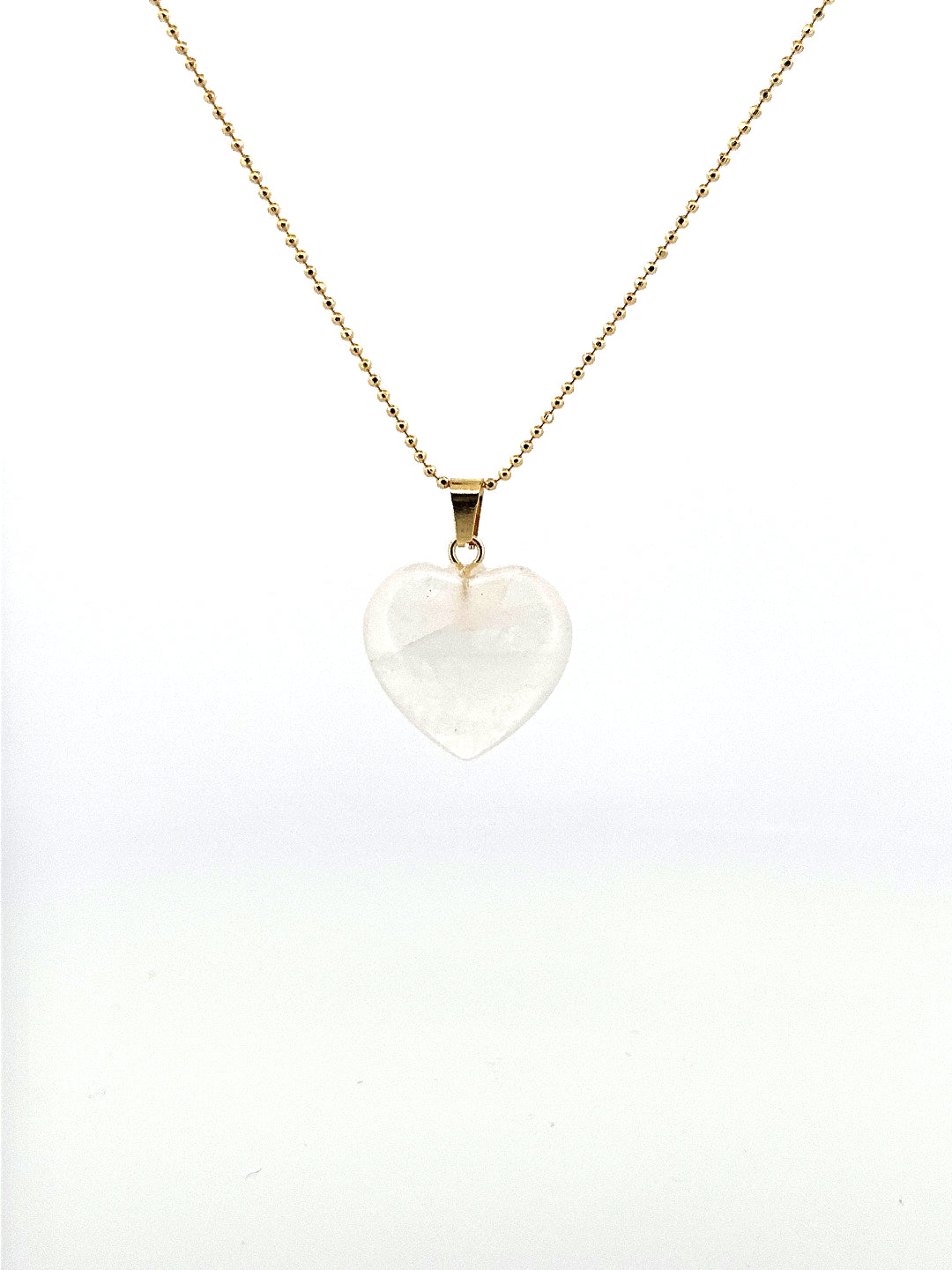 Aura Heart Clear Quartz Necklace