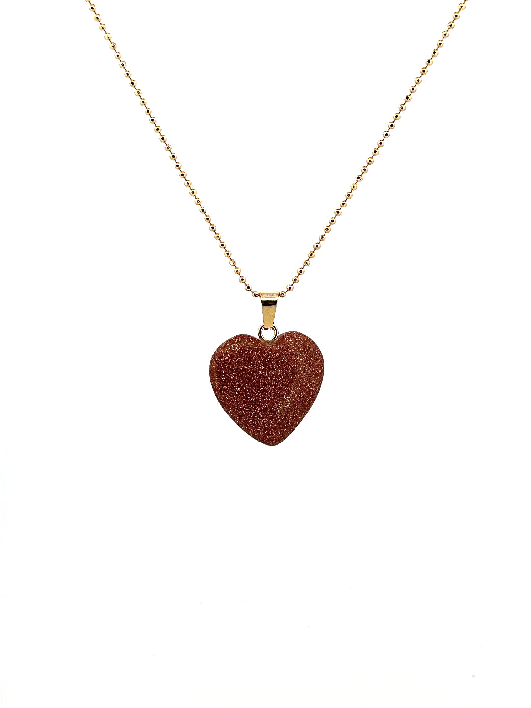 Aura Heart Goldstone Necklace
