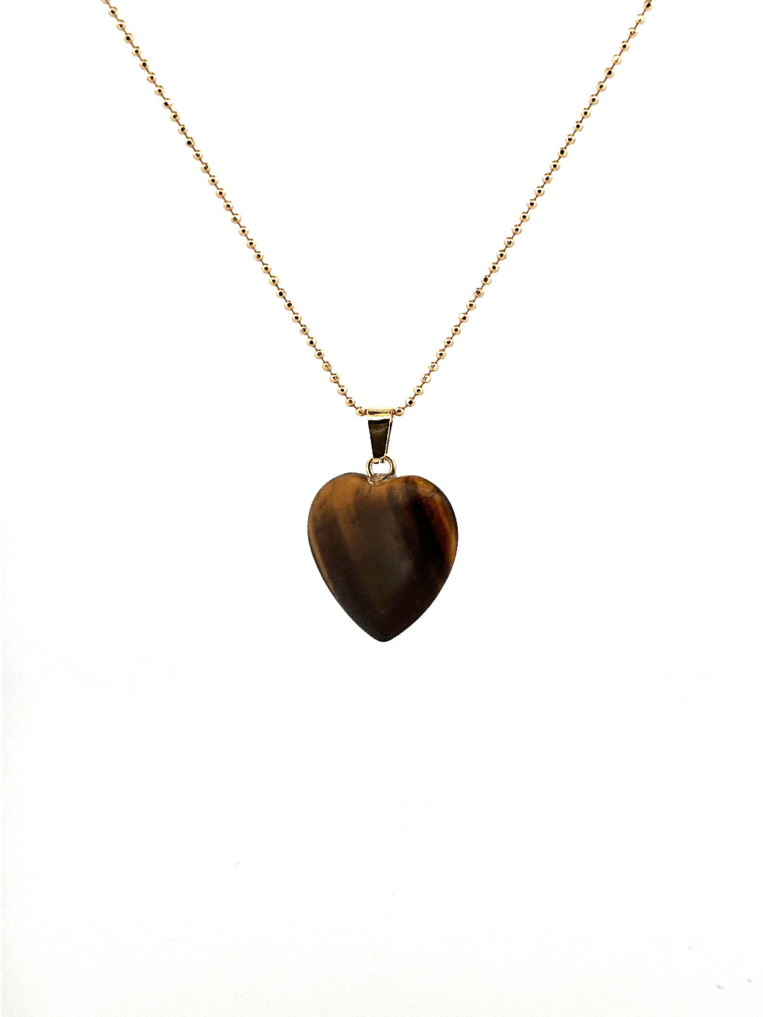 Aura Heart Tigers Eye Necklace