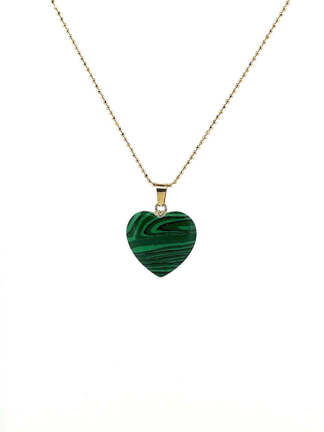 Aura Hearts Malachite Necklace