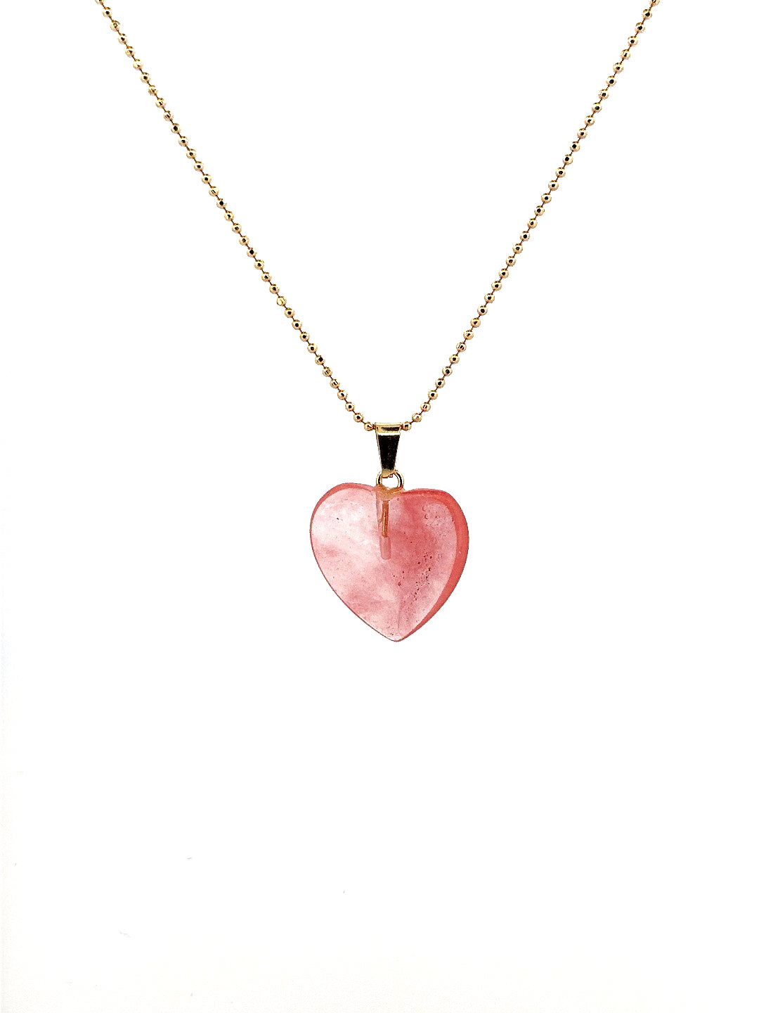 Aura Hearts Cherry Quartz Necklace