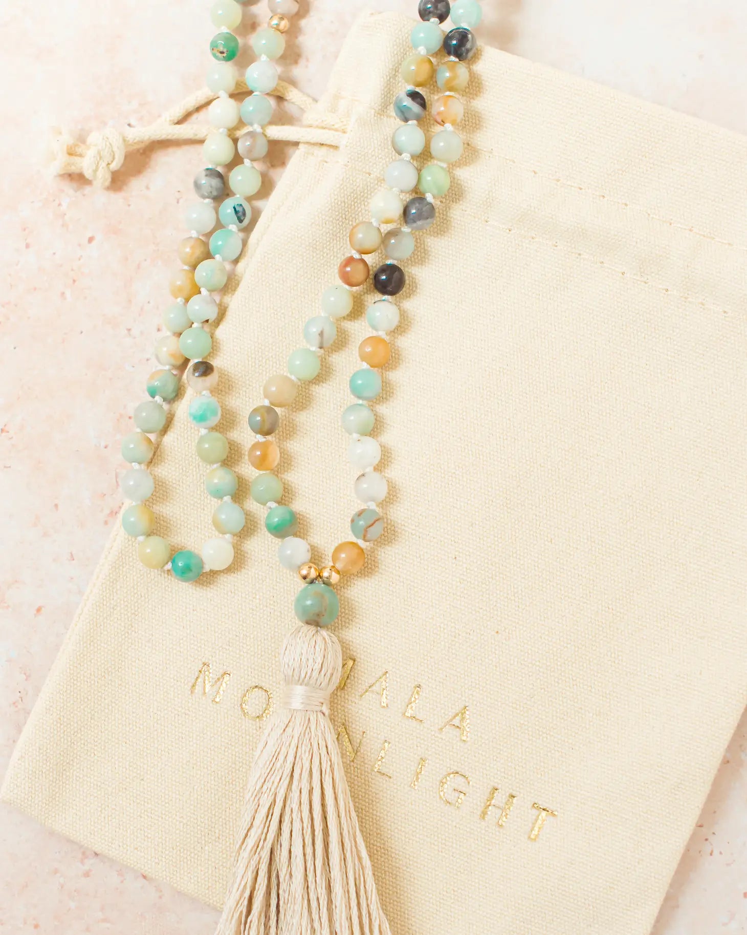 Amazonite mala necklace