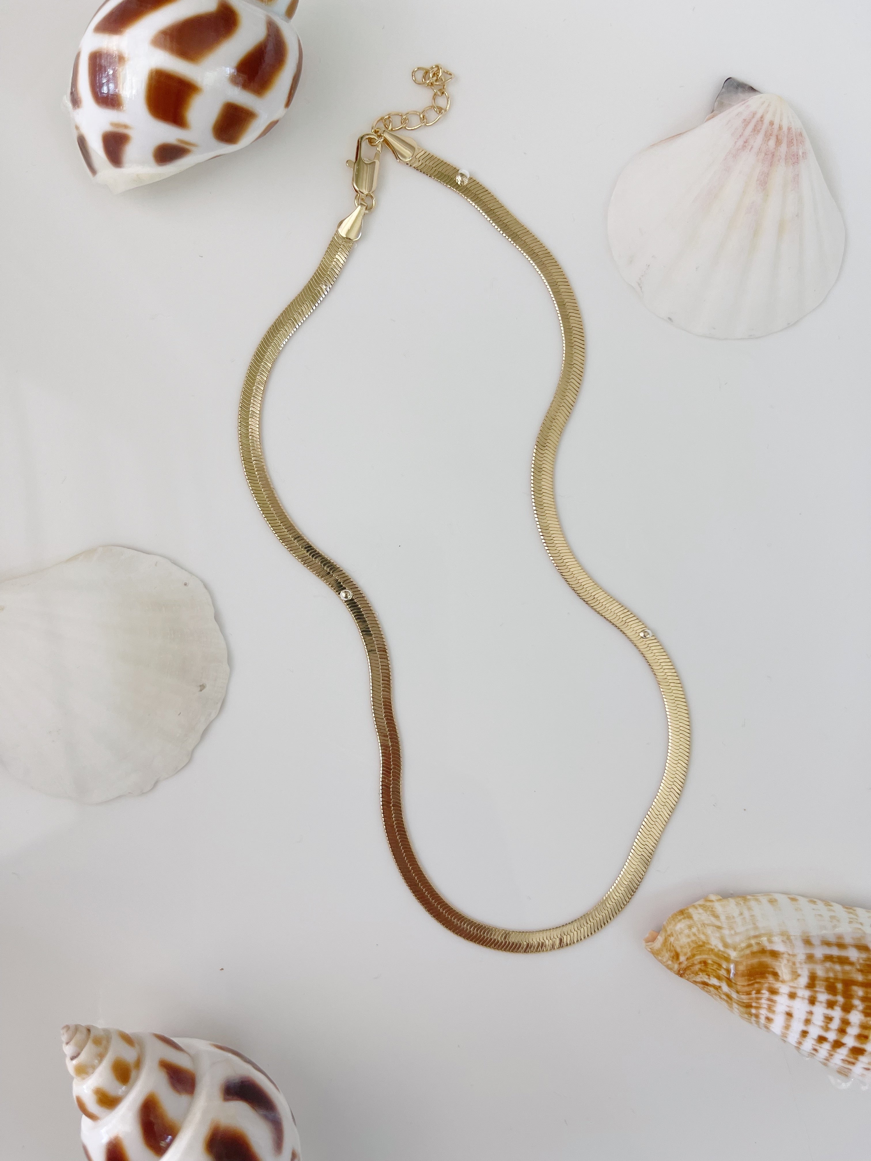 Snake chain necklace under $100 handmade ethically made sustainable jewelry made in miami, made in the us gold gifts for women aesthetic store