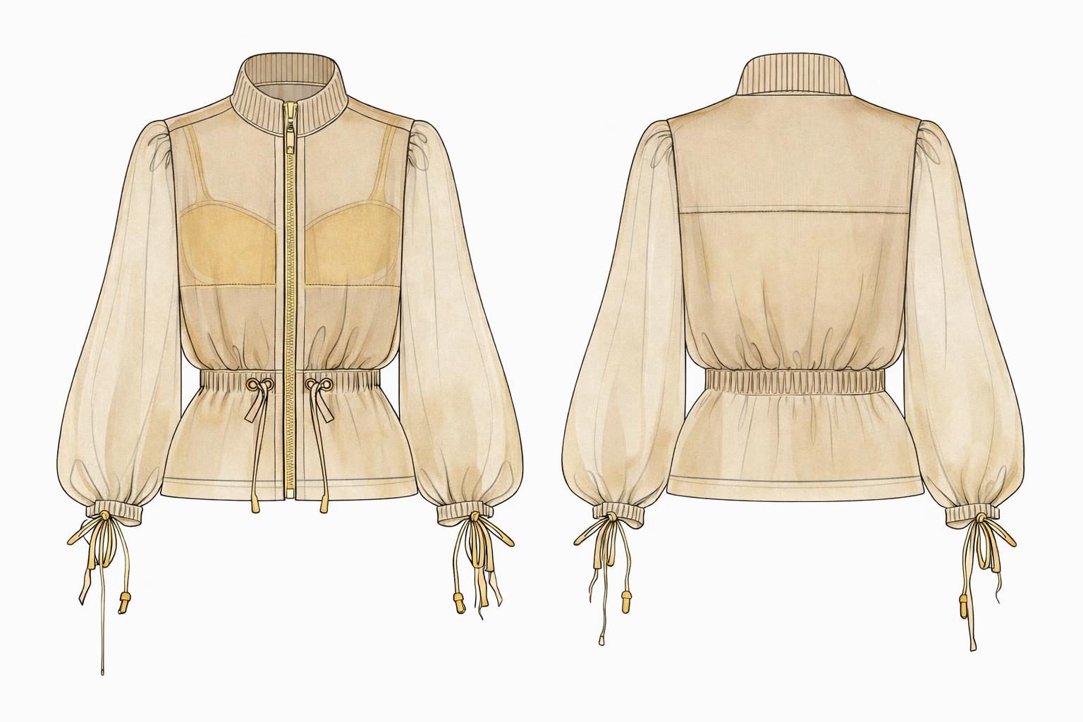 organza jacket inspired by pieces you wear over your sports clothes