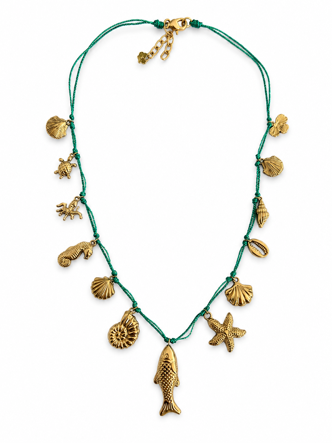 La Sirène Knotted Aqua Necklace