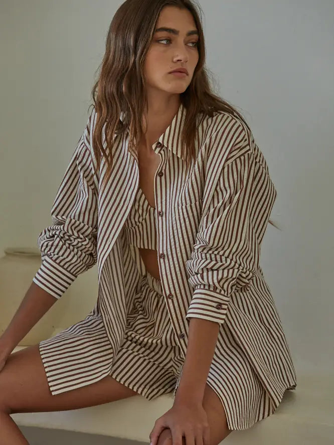 Stripped Brown Shirt