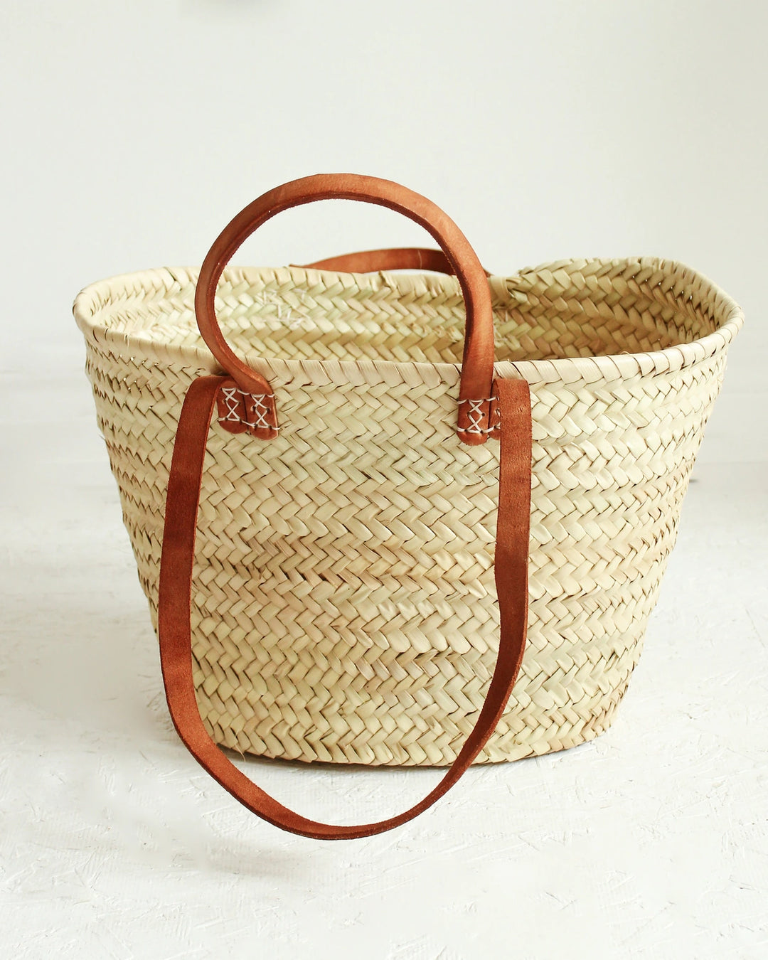 French Basket Tote Bag with Double Handles