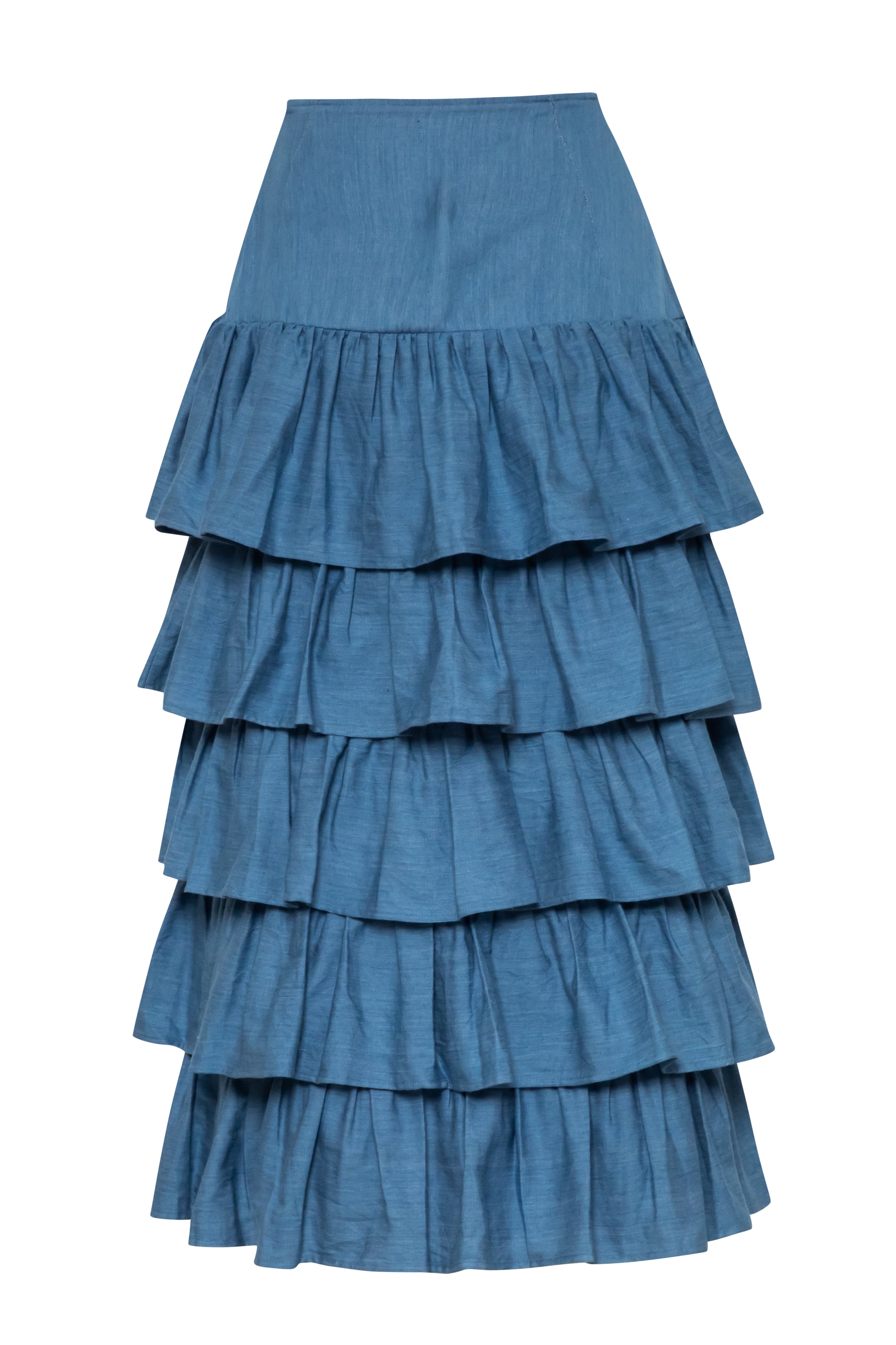 Shop Eco Friendly Denim Ruffle Skirt Midi Skirt Women's