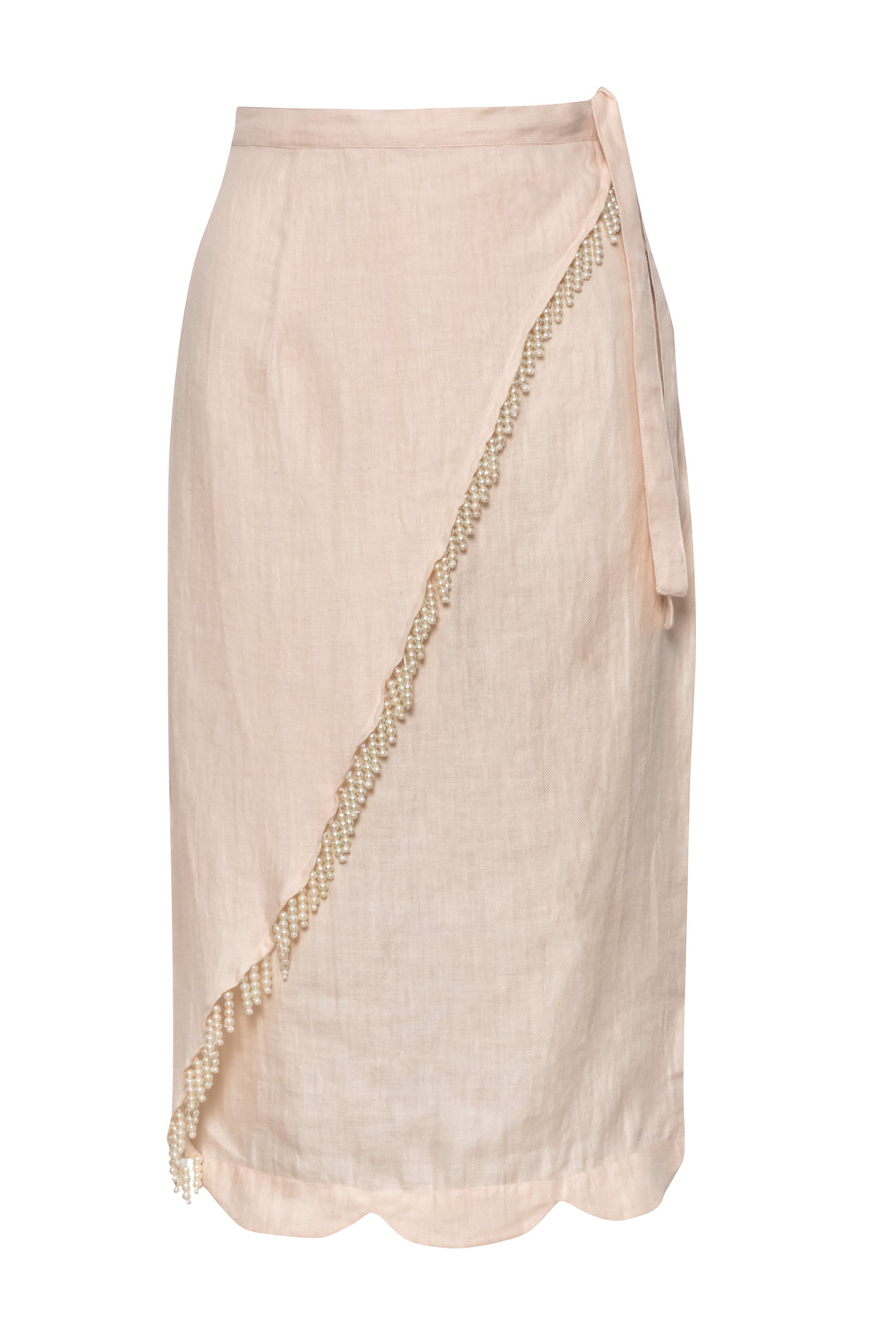 Ava Pearled Skirt - Beige