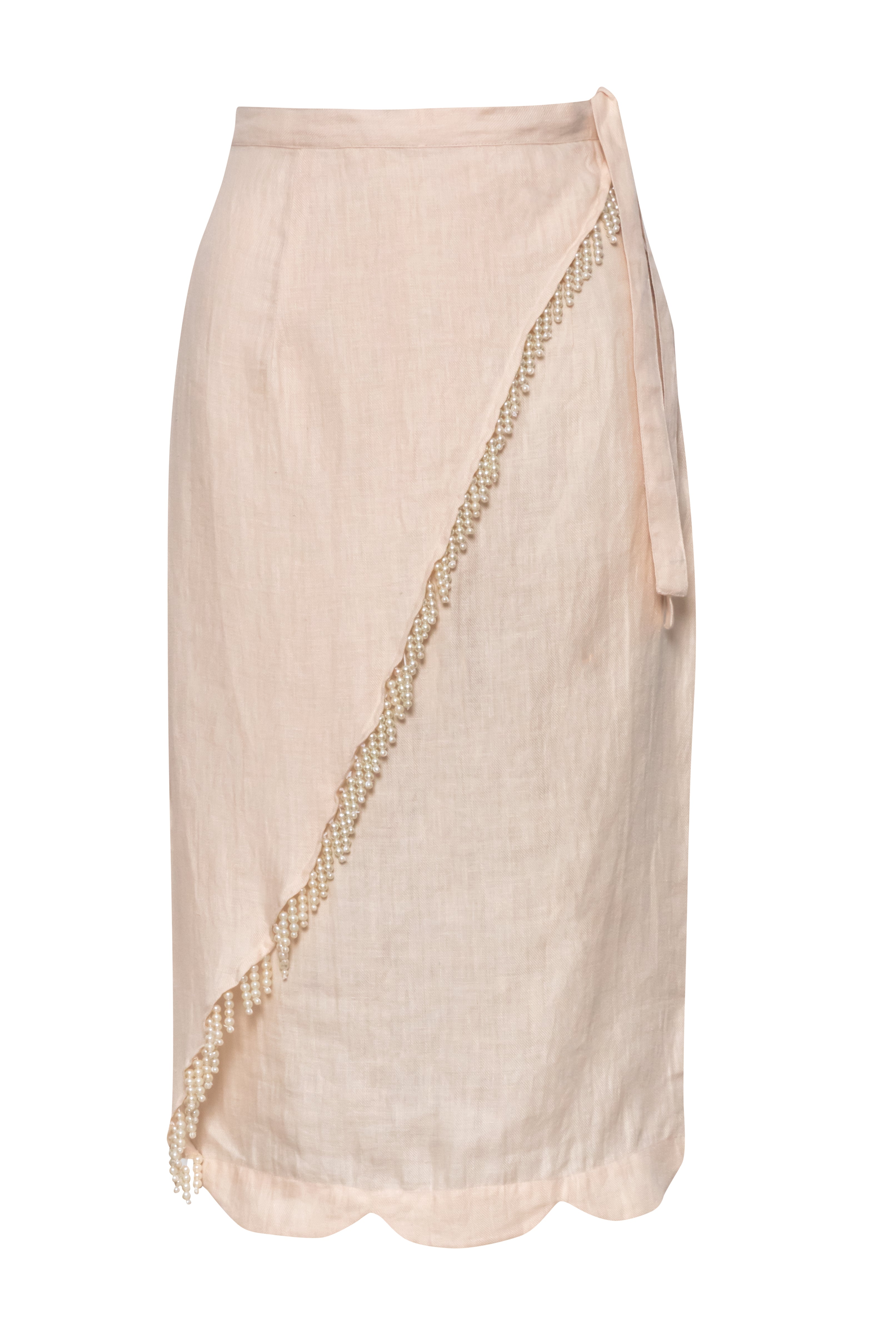Ava Pearled Skirt - Beige