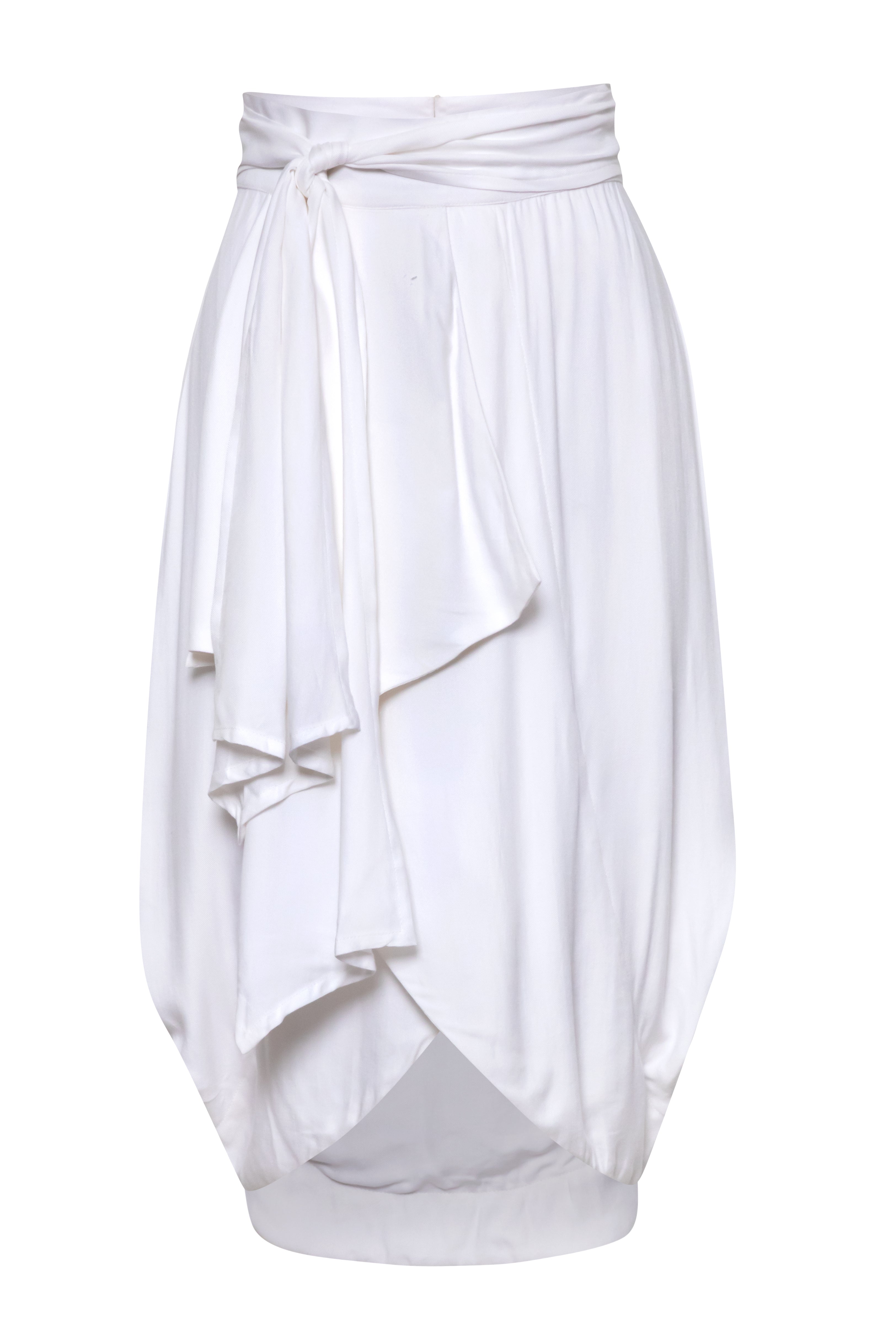 Cocoon Knee Length Skirt White