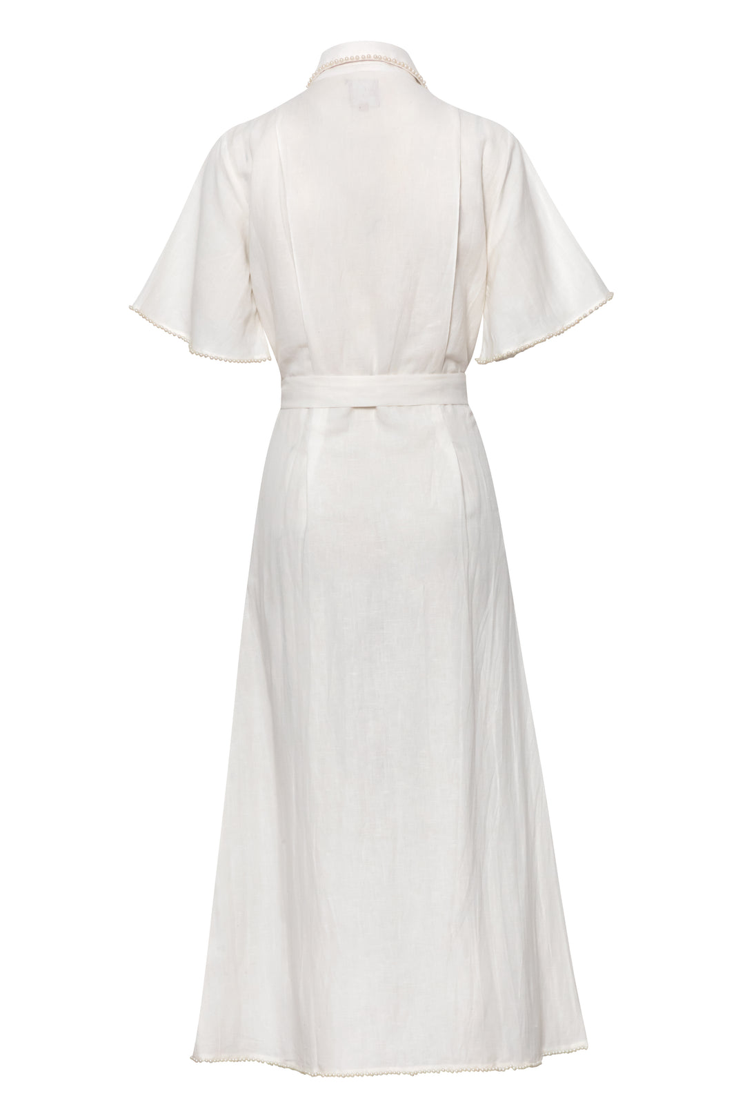 Cafe Au Lait Pearled Dress White