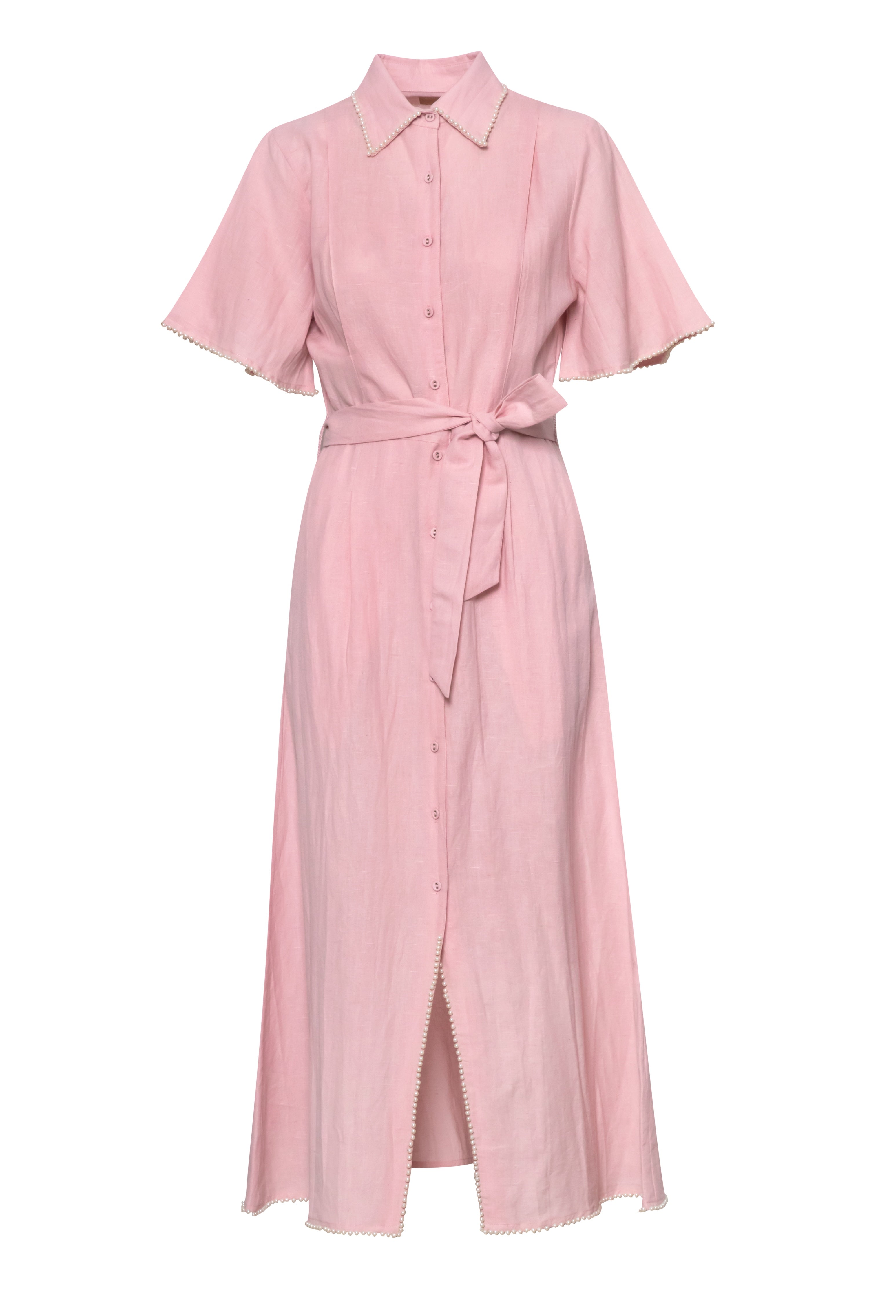 Cafe Au Lait Pearled Dress Bubble Pink