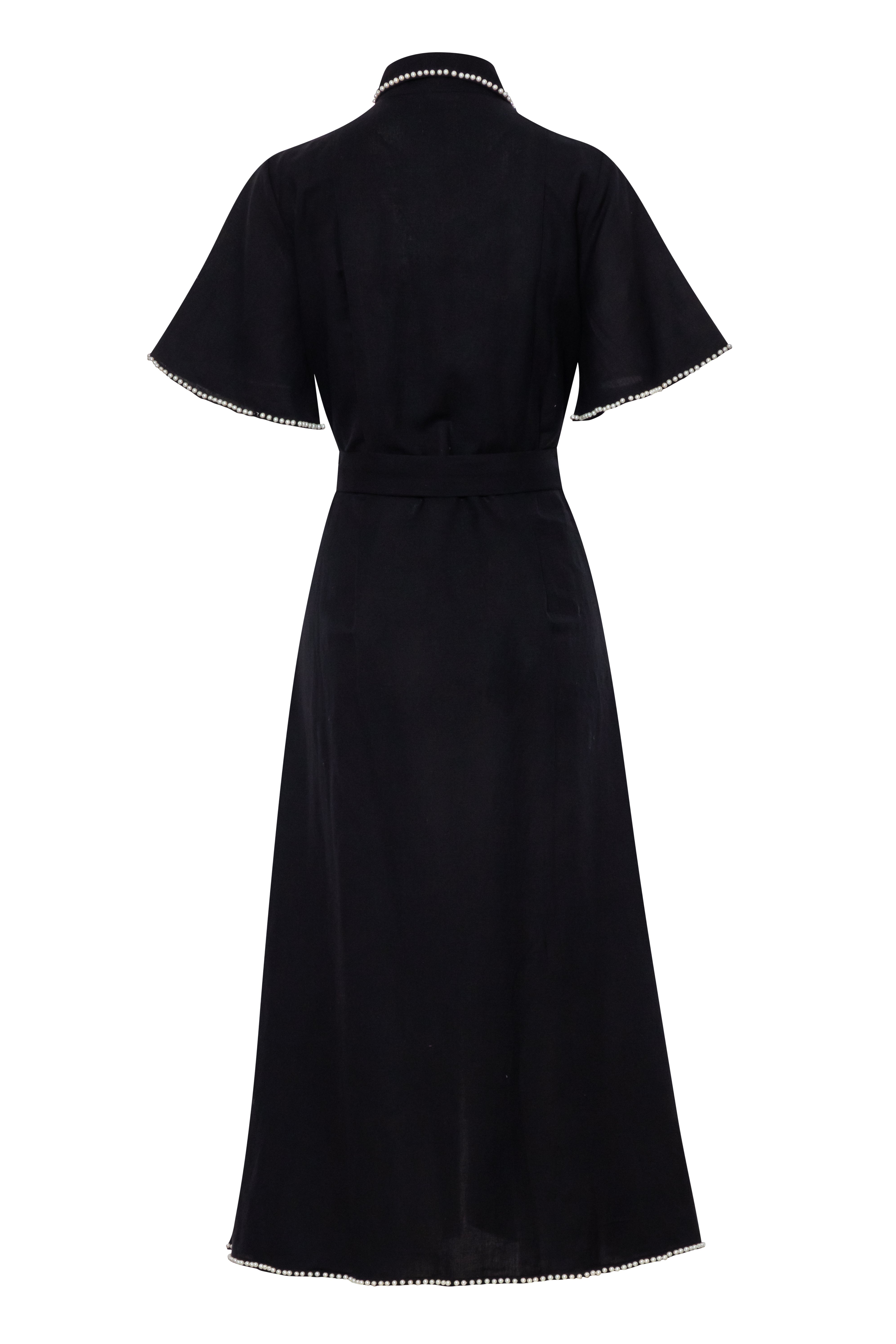 Cafe Au Lait Pearled Dress Noir