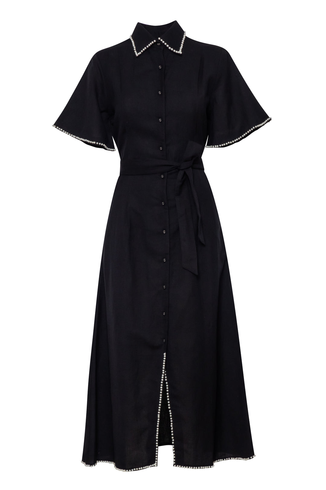 Cafe Au Lait Pearled Dress Noir