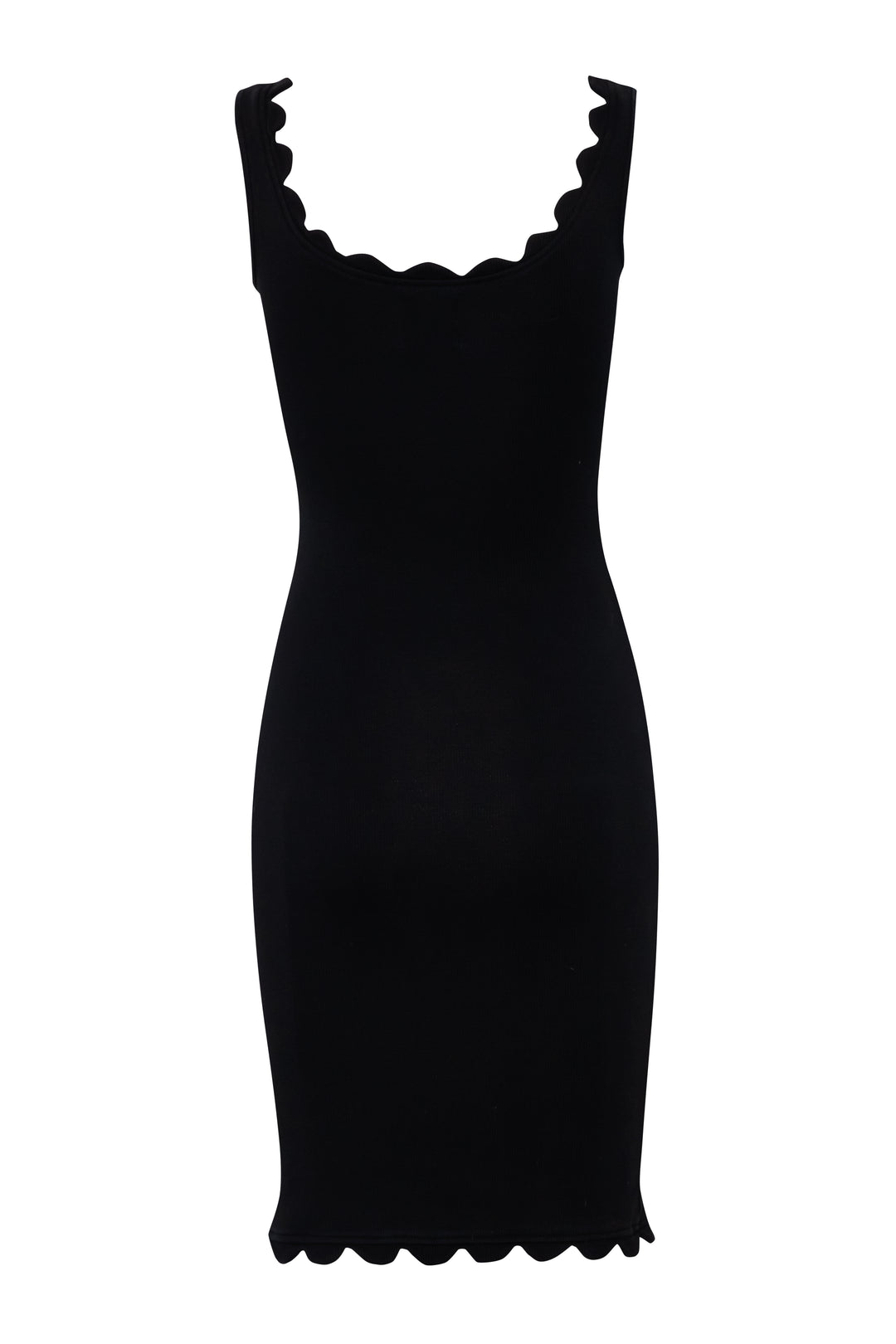 Black dress silhouette on a white background