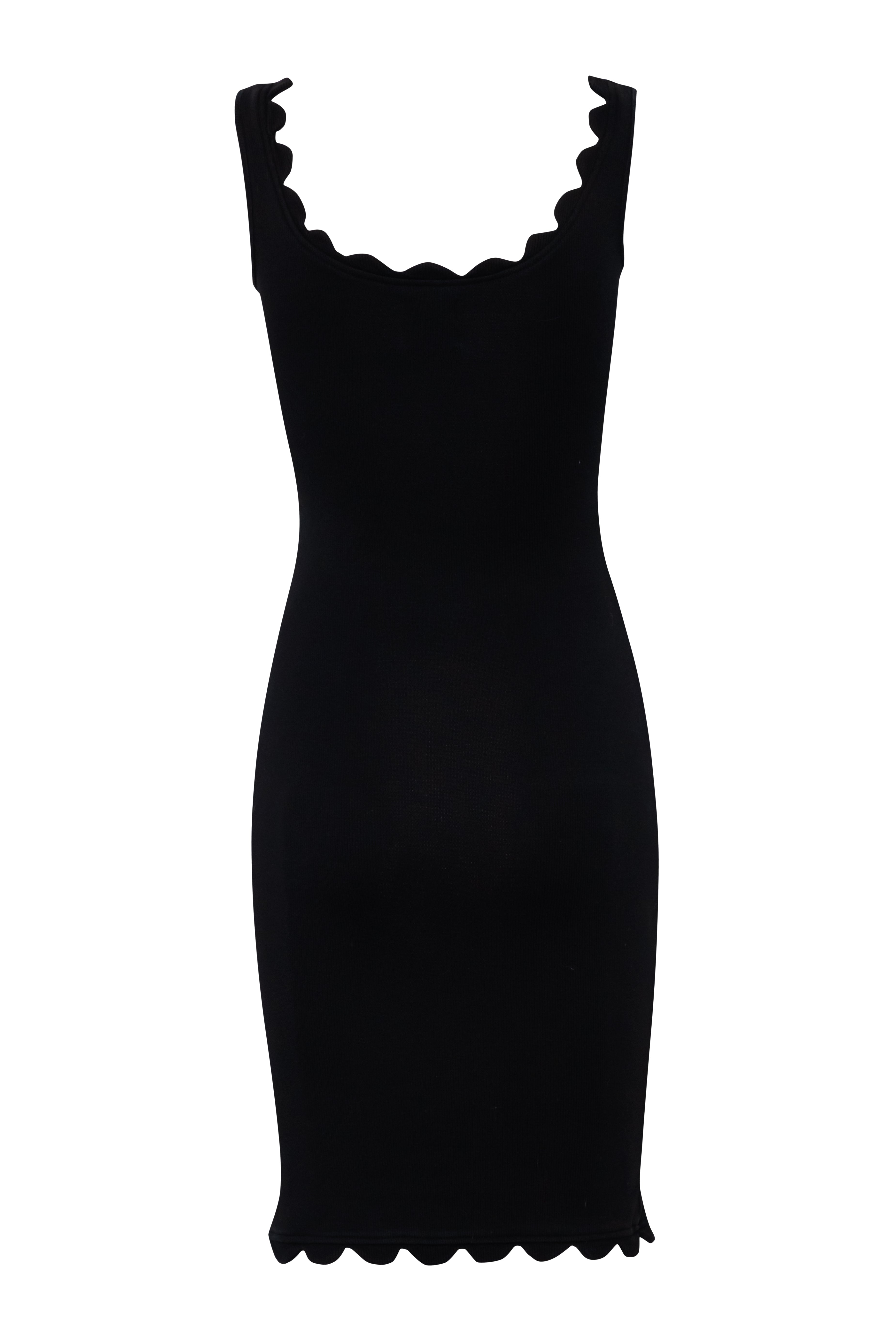 Black dress silhouette on a white background