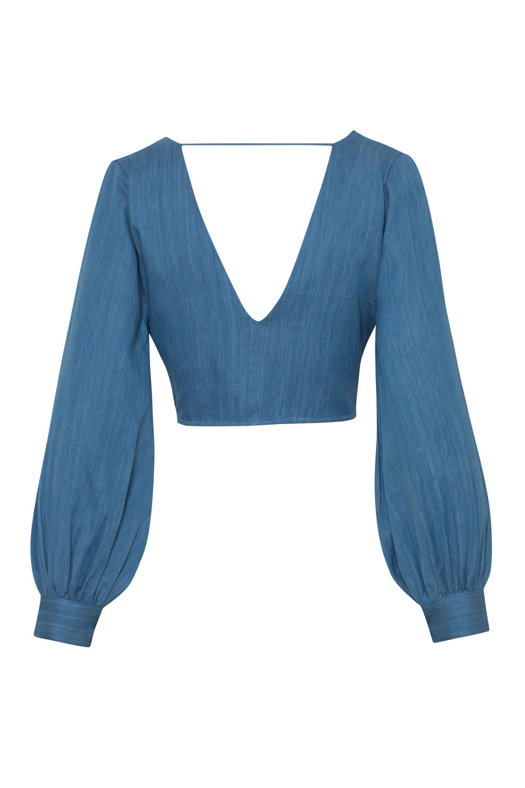 Adela Eco Hand Loomed Denim Tie Top