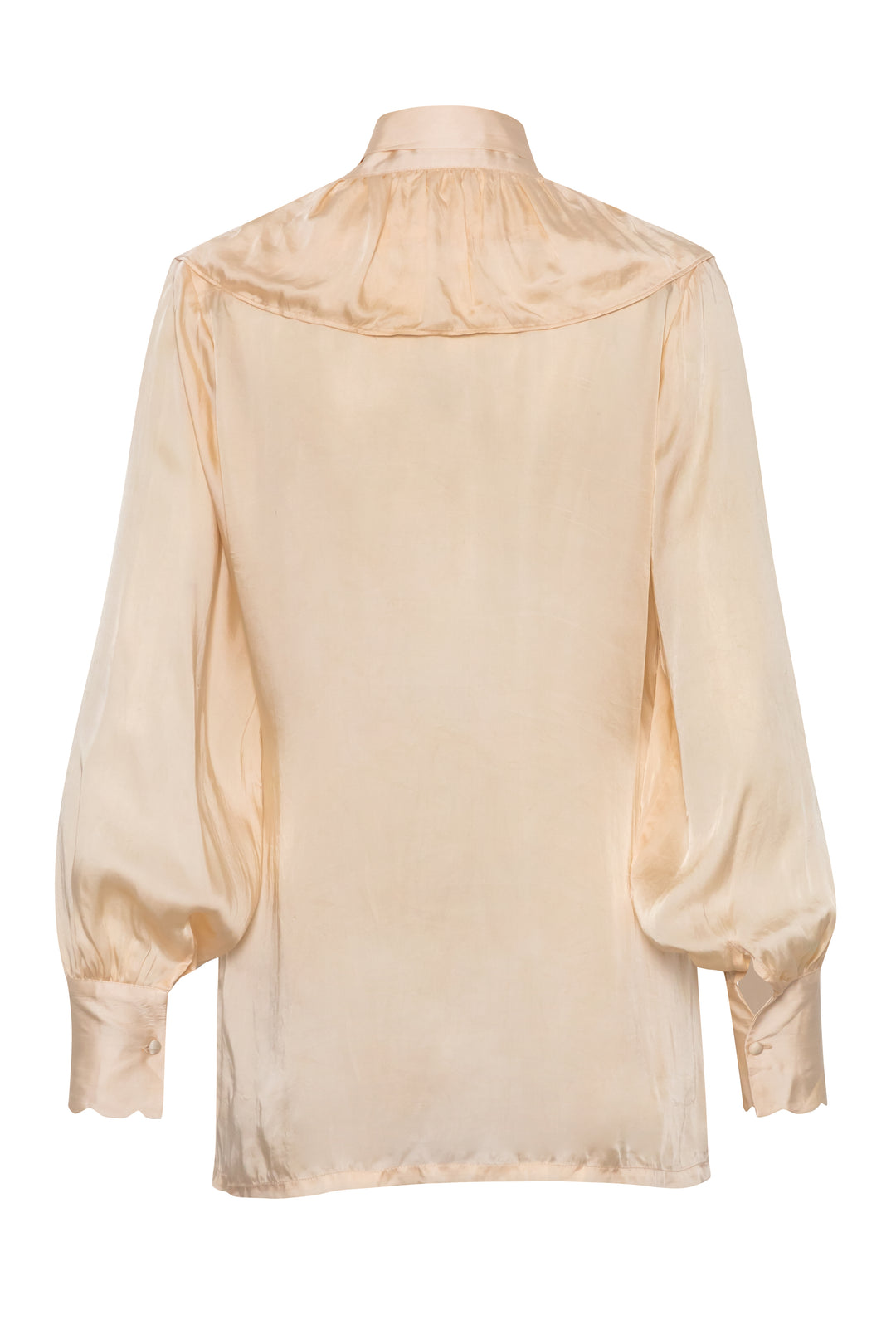 For Rose Vegan Silk Pussy Bow Top – Milkshake Beige