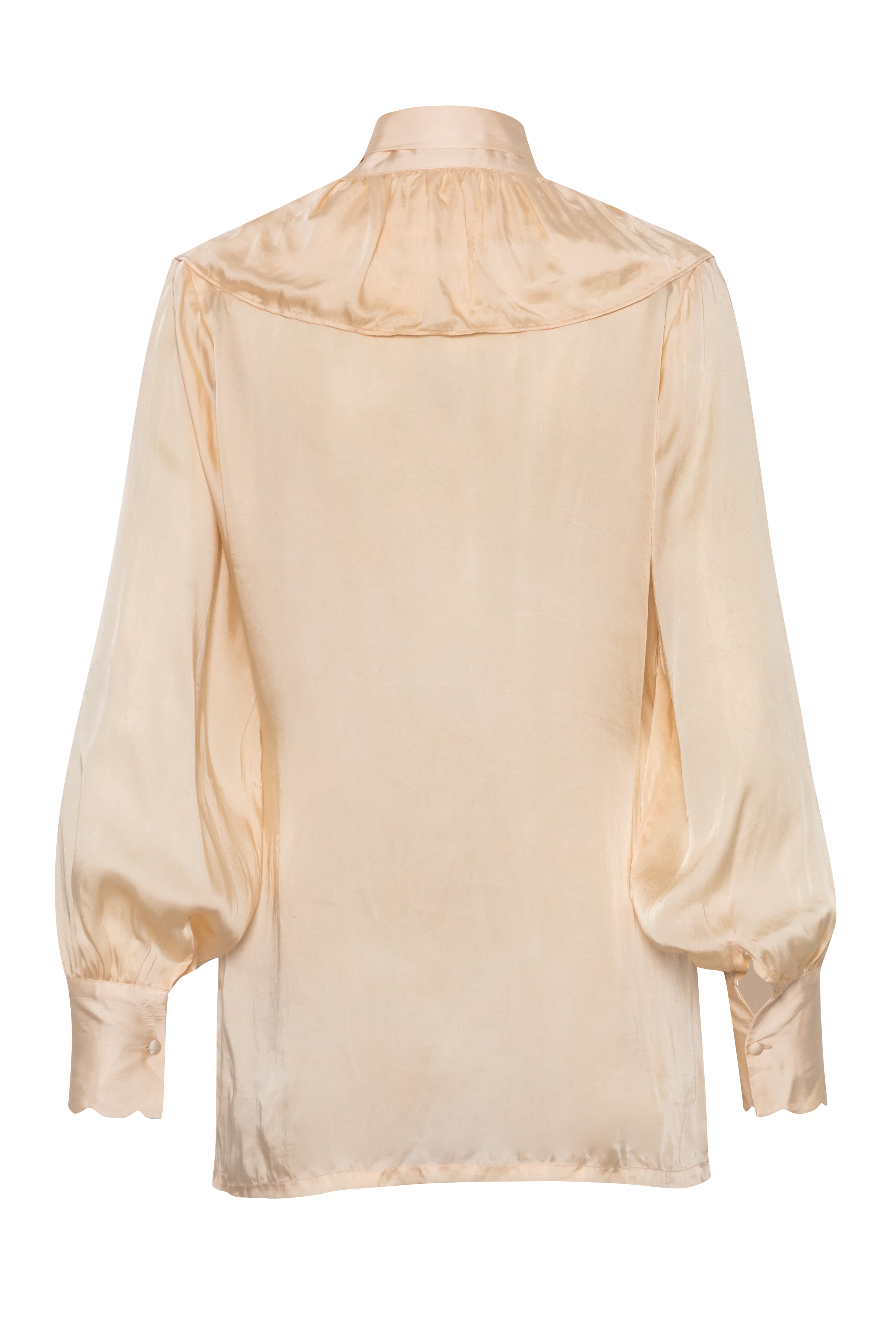 For Rose Vegan Silk Pussy Bow Top – Milkshake Beige