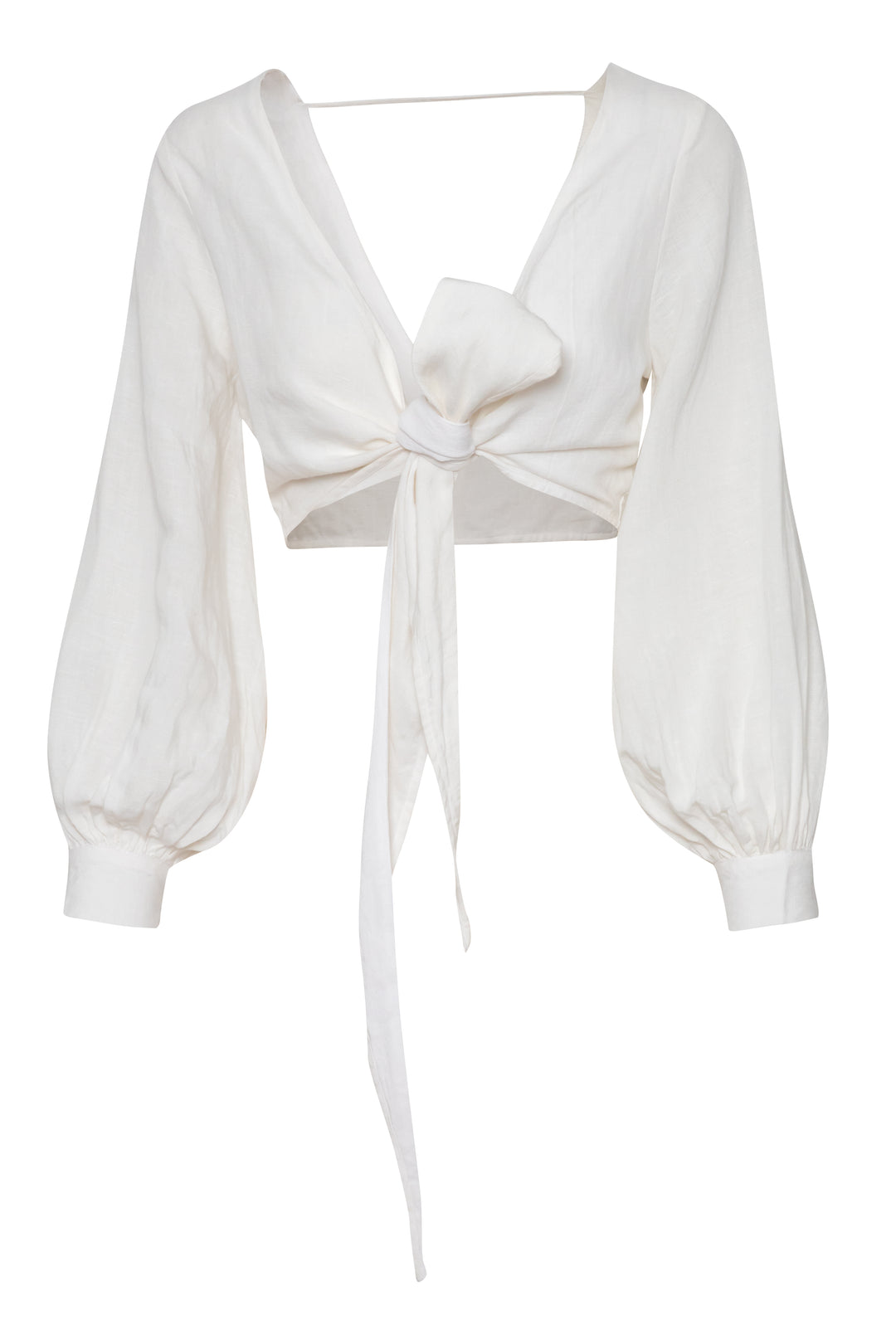 Adela Linen Wrap Top