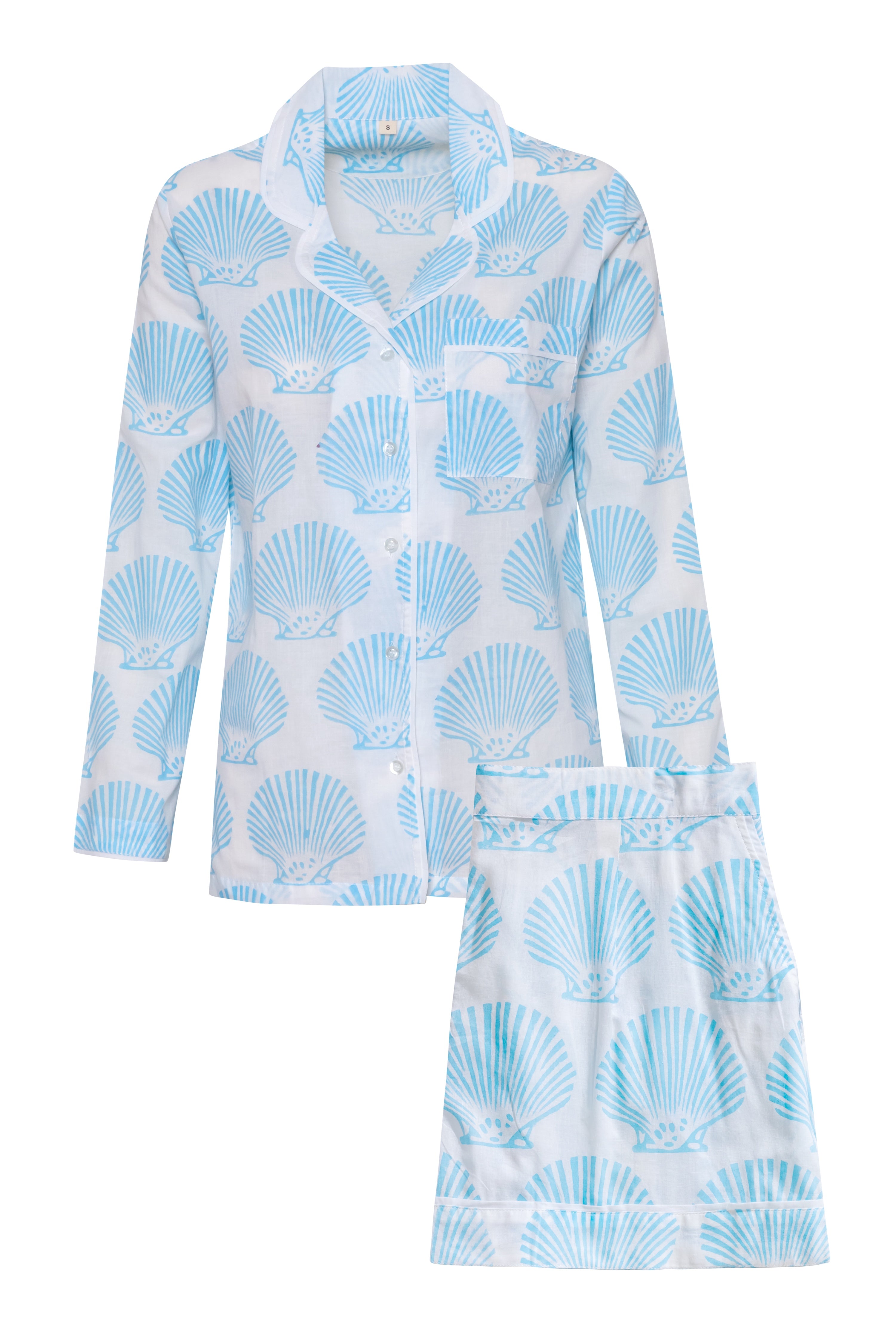 Coastal Shell Block Print Short Pajama