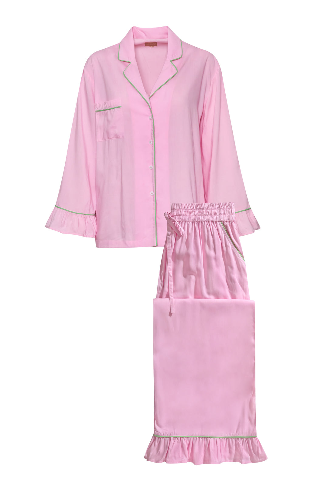 Luxury Bamboo Pajama Set Women | Pink & Green