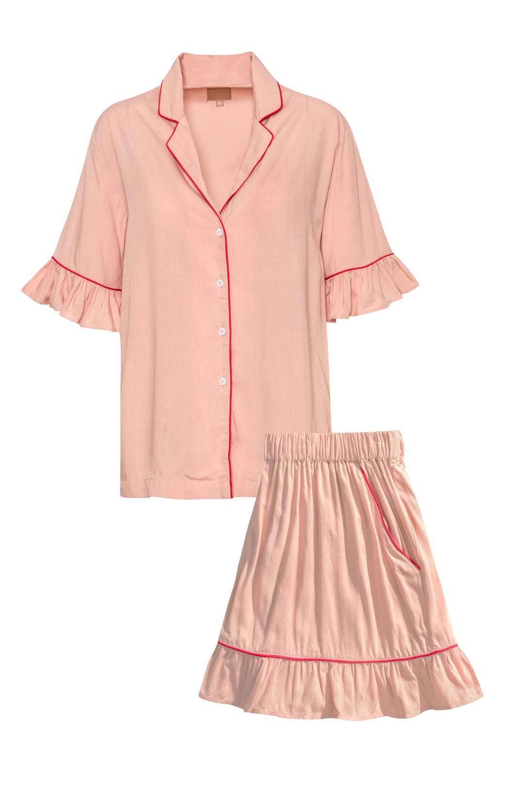 Daynaps Pajama Short Version  - Pink & Red