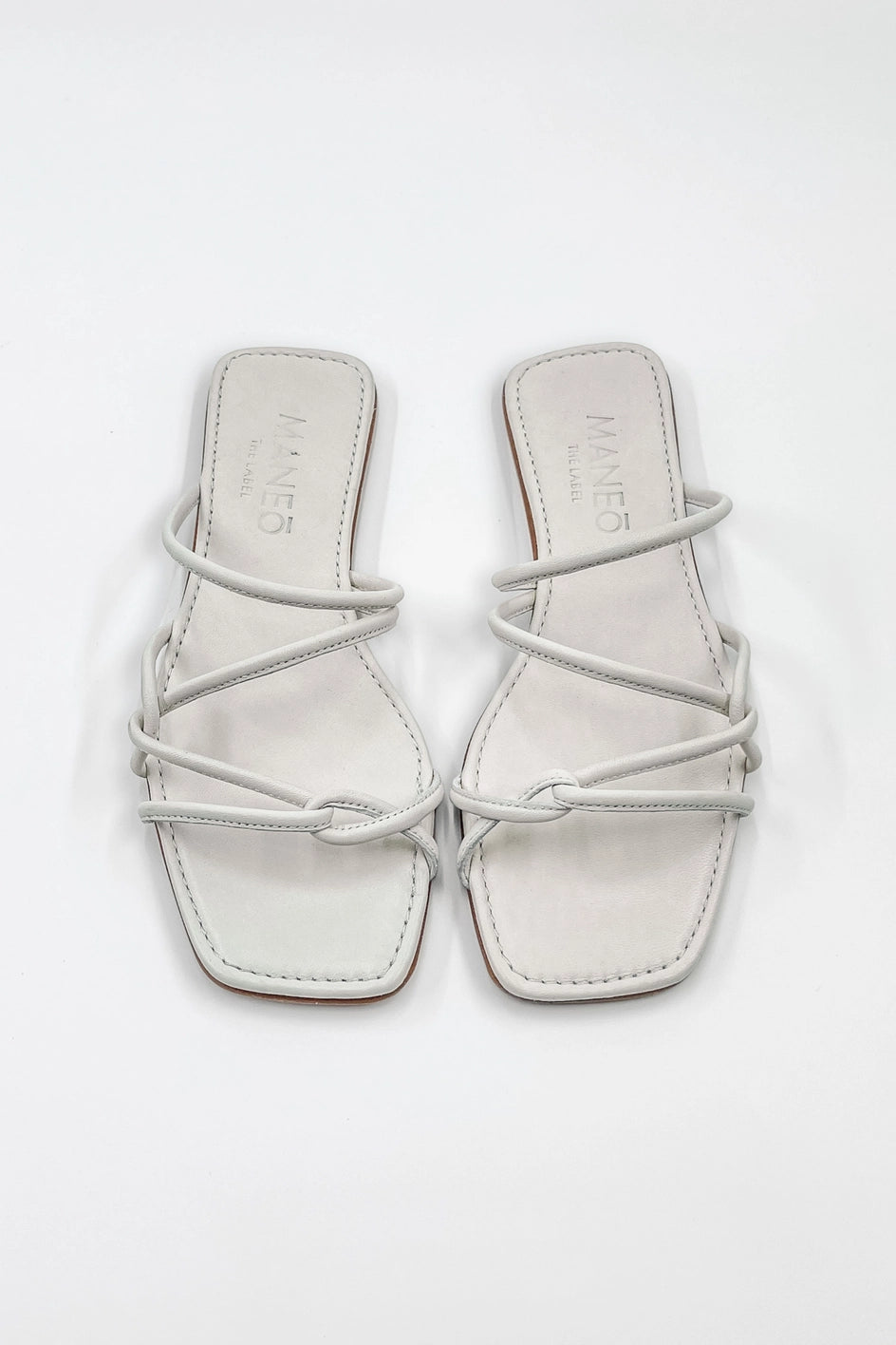 Maneo Lisa Slide Creme Leather Sandal