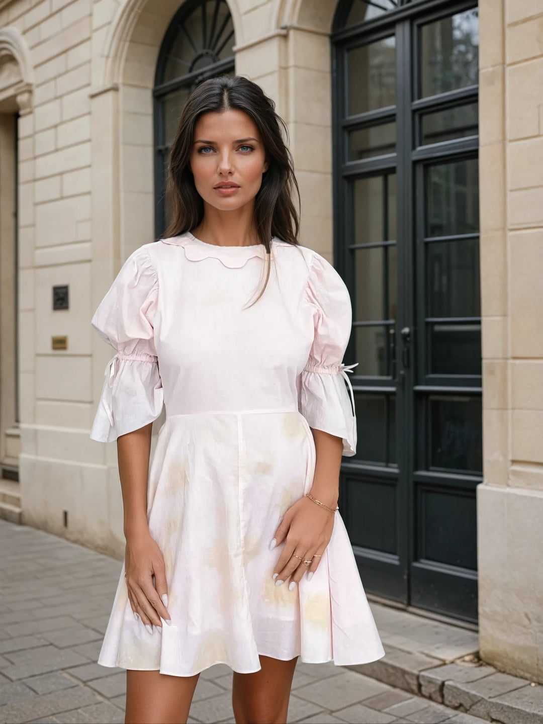 Antoinette Backless Dress In Pink Tie Dye