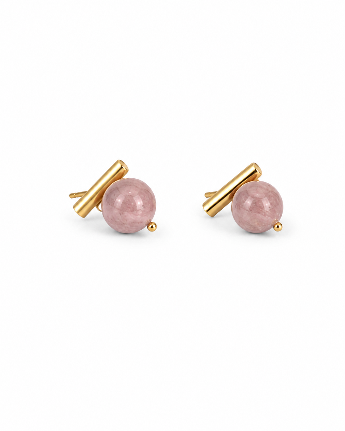 Pair of diamond stud earrings on a white background