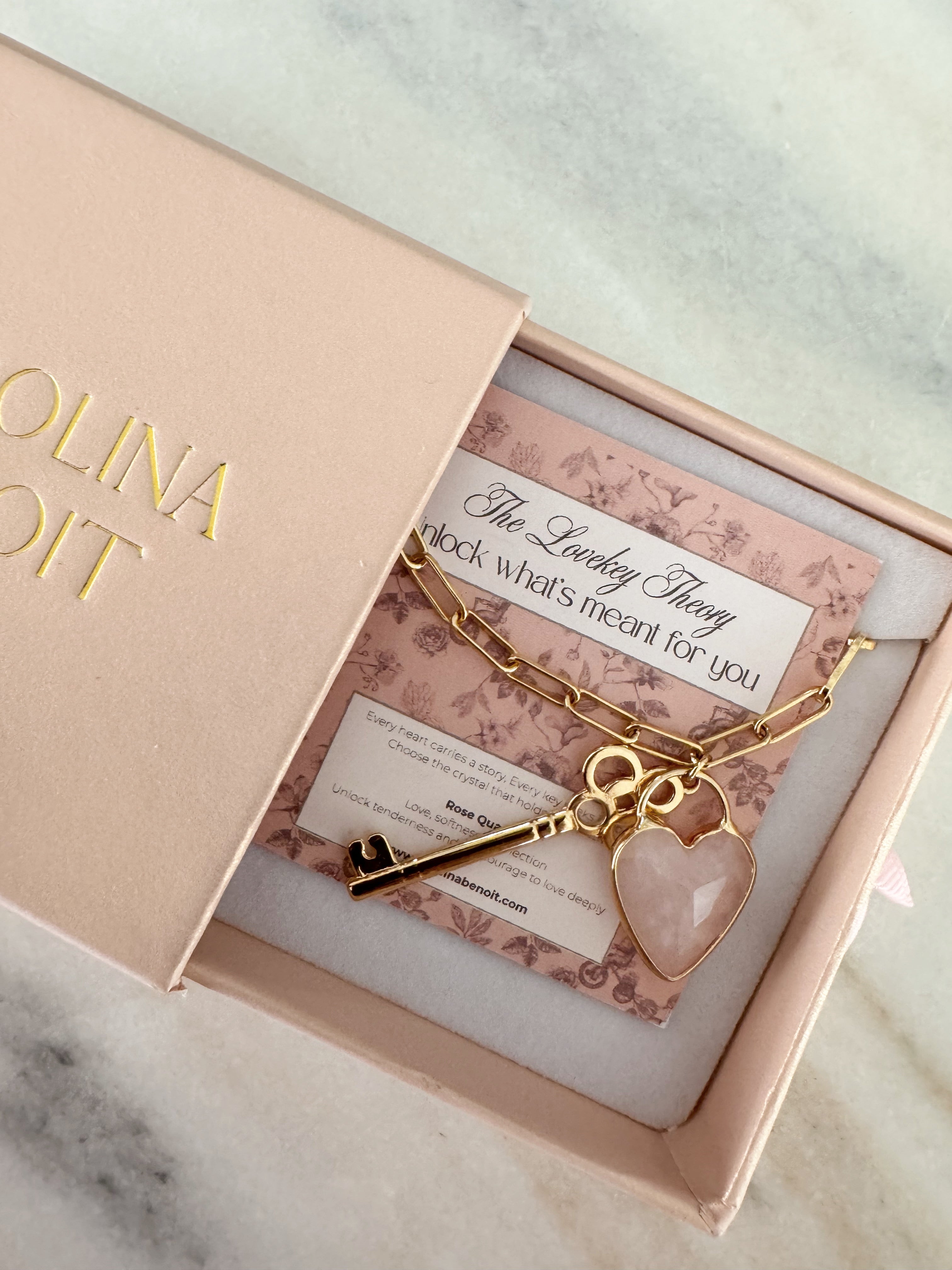 Lovekey Theory Necklace Pink Quartz