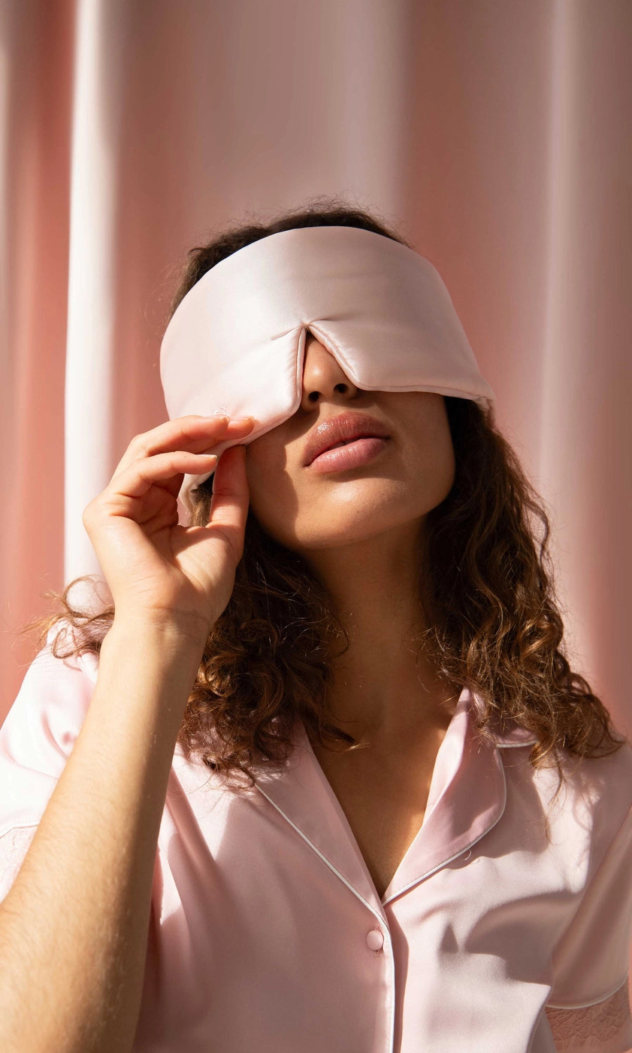 Sunset Pink Silk Sleep Mask