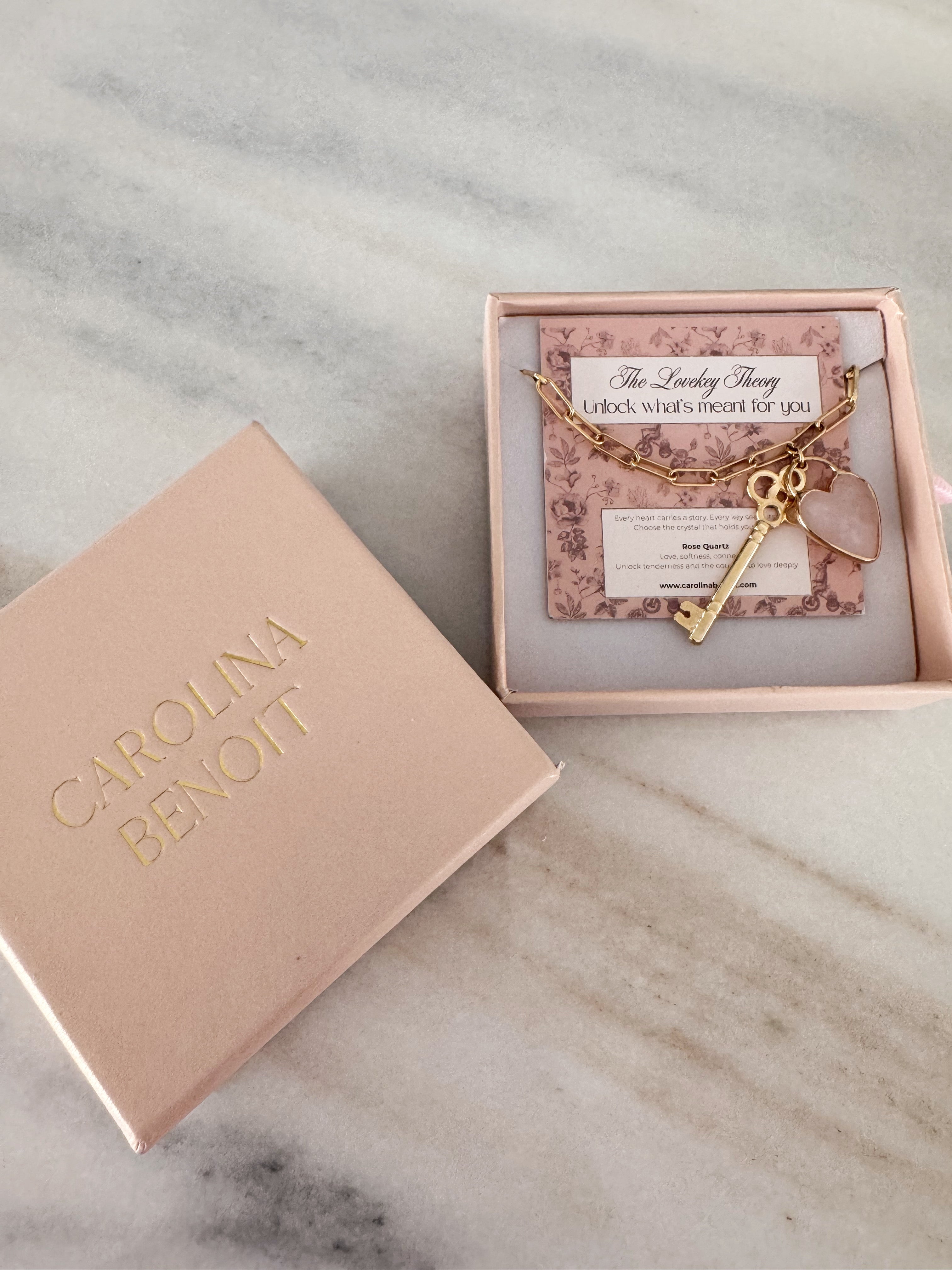 Lovekey Theory Necklace Pink Quartz