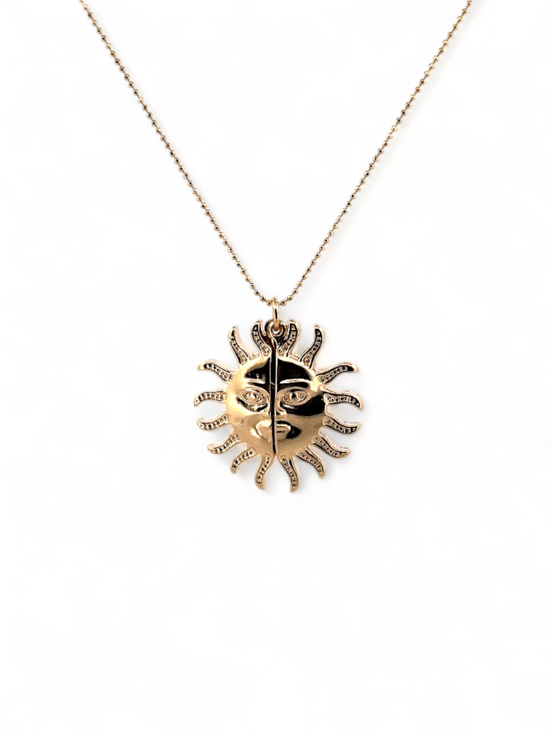 Sun And Moon Necklace In Gold